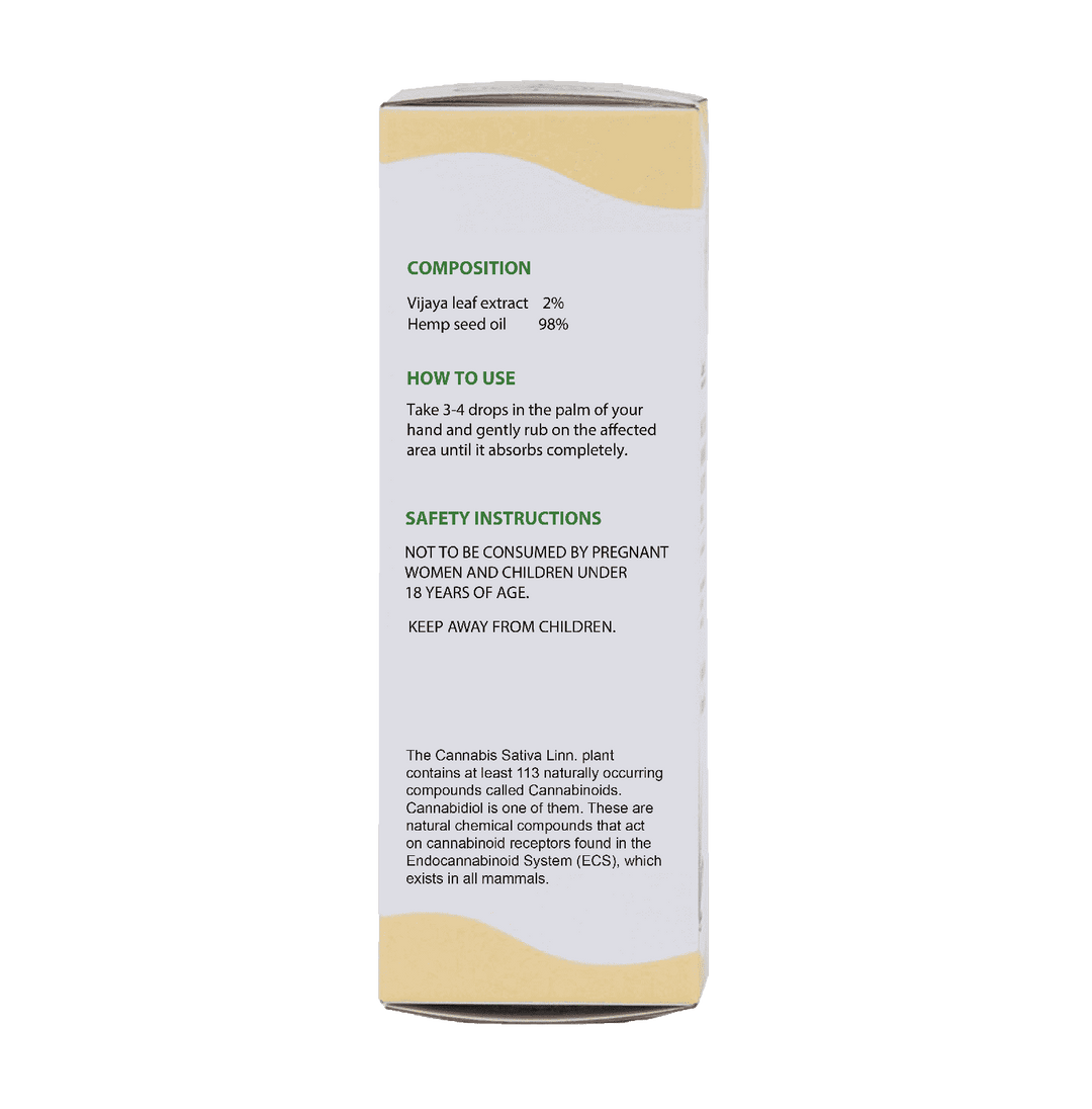 Cannaease  Muscle & Joint Pain Management Oil – Vijaya Leaf Extract | 100ml | Ayurvedic Relief Formula