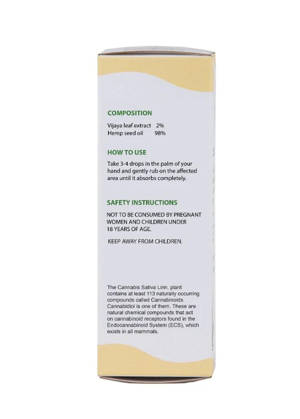 CannaEase Muscle & Joint Pain Management Oil-  Vijaya Leaf Extract (100 ML)Medicine & DrugsCannaEase Muscle and Joint Pain Management Oil | Vijaya Leaf Extract 