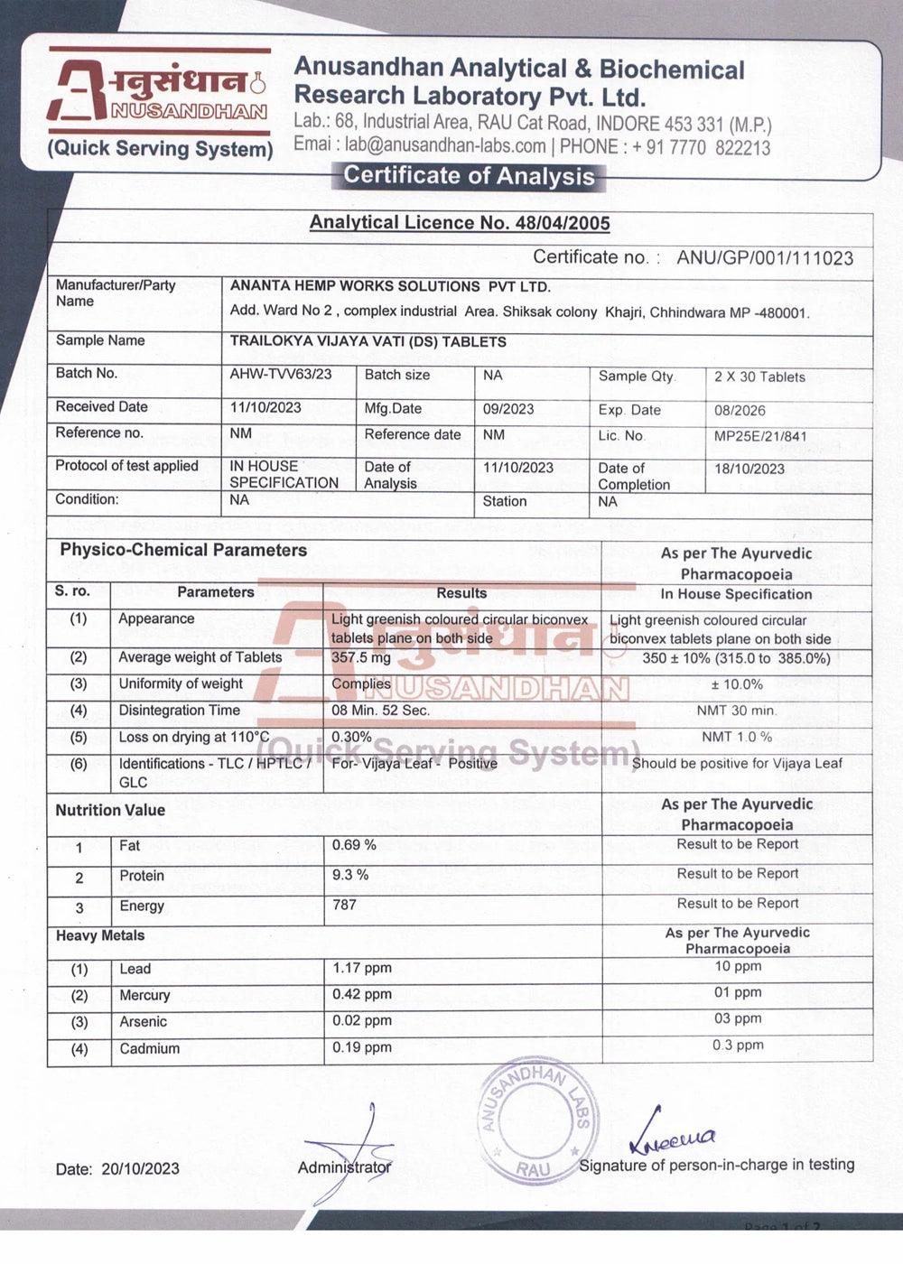 CannaEase Trailokya Vijaya VatiTrailokya Vijaya Vati | Manages Pain, Insomnia, Stress and Anxiety