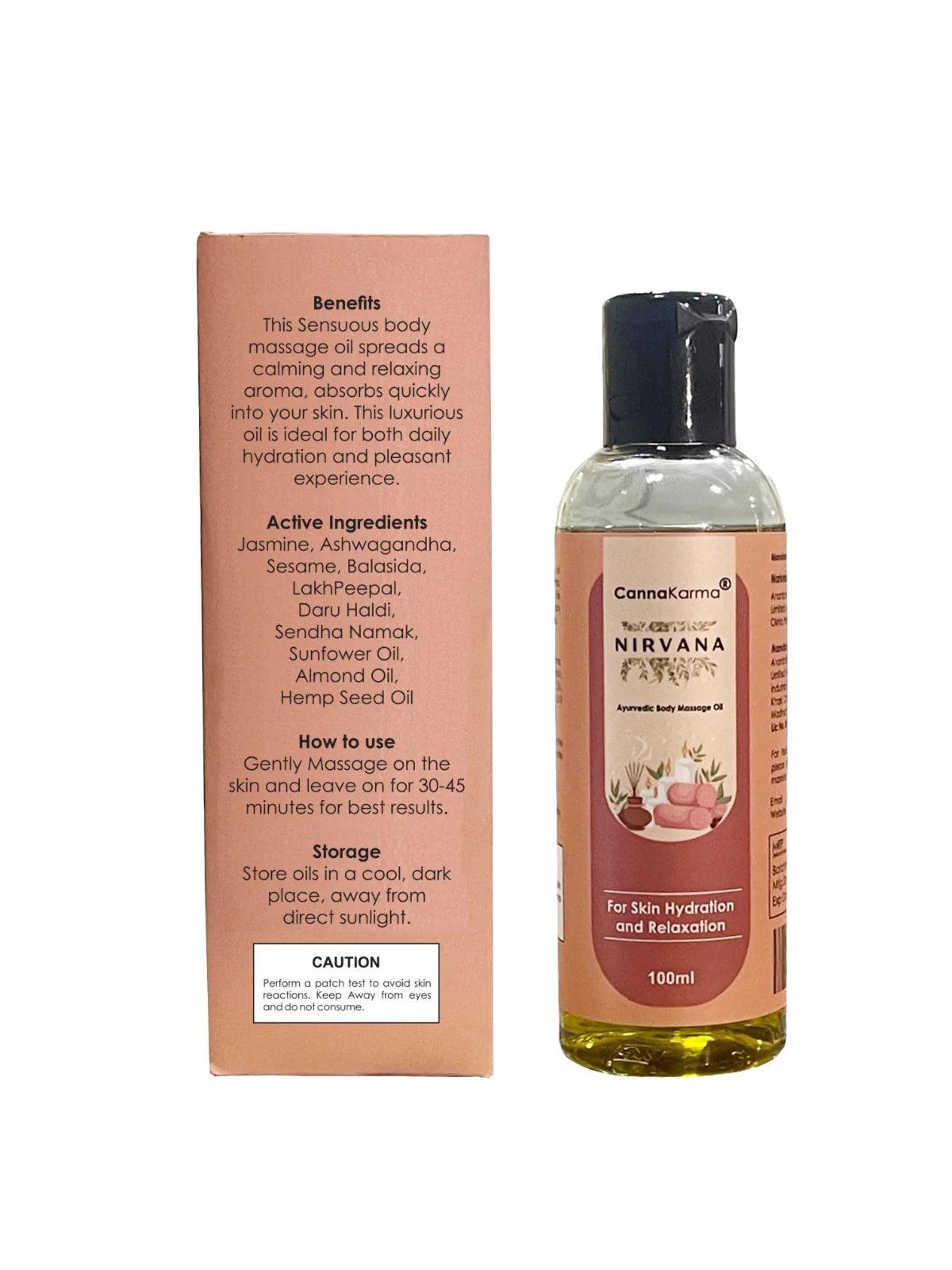 CannaKarma Nirvana Hemp Body Massage Oil 100ml.