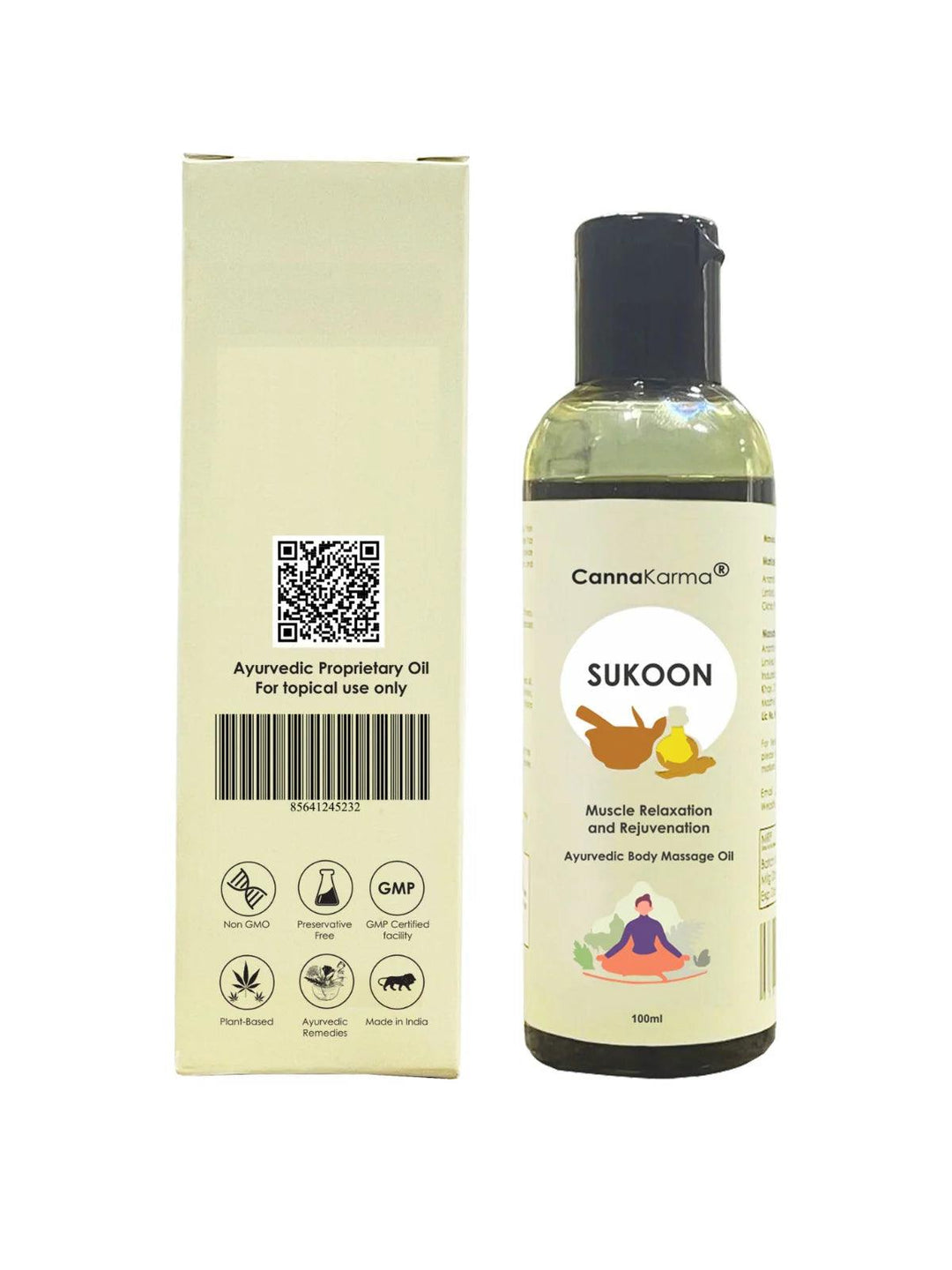 CannaKarma Sukoon Body Massage Oil 100mlMassage OilCannaKarma Sukoon Oil - Ayurvedic Body Massage | Relieves Pain, Strengthens Joints