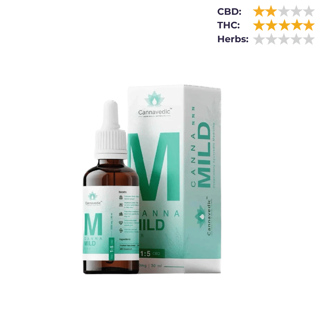 Cannavedic CannaMild THC+CBD Oil (1:5|THC:CBD) 3000mg,30ml.