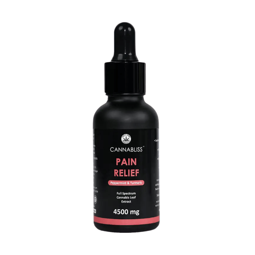 Cannabliss Pain Relief – Extra-Strength THC rich Oil – 1500mg/4500mg (Natural Flavour).