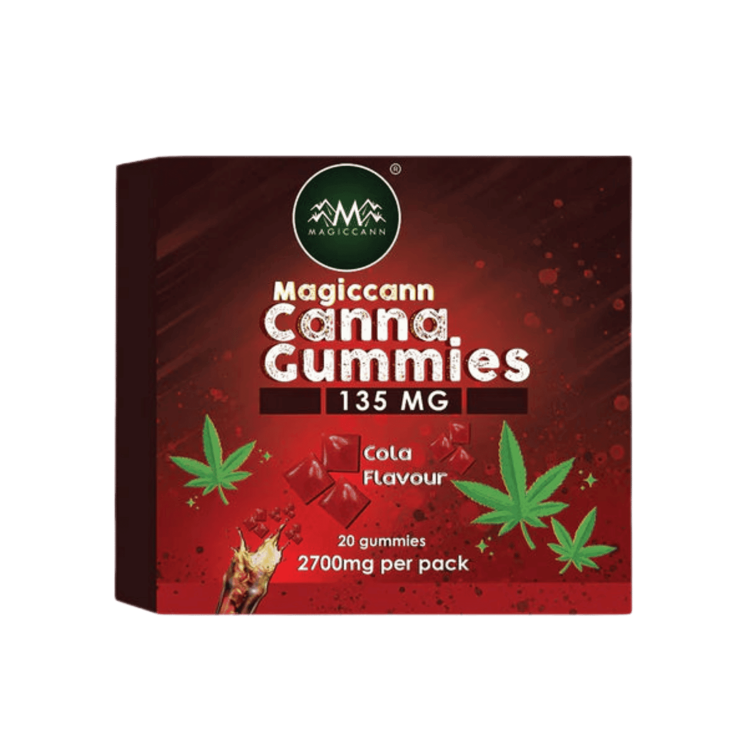 Magiccann Canna Gummies - Cannabis infused gummies 135MG Extra Strong -Cola Flavor.