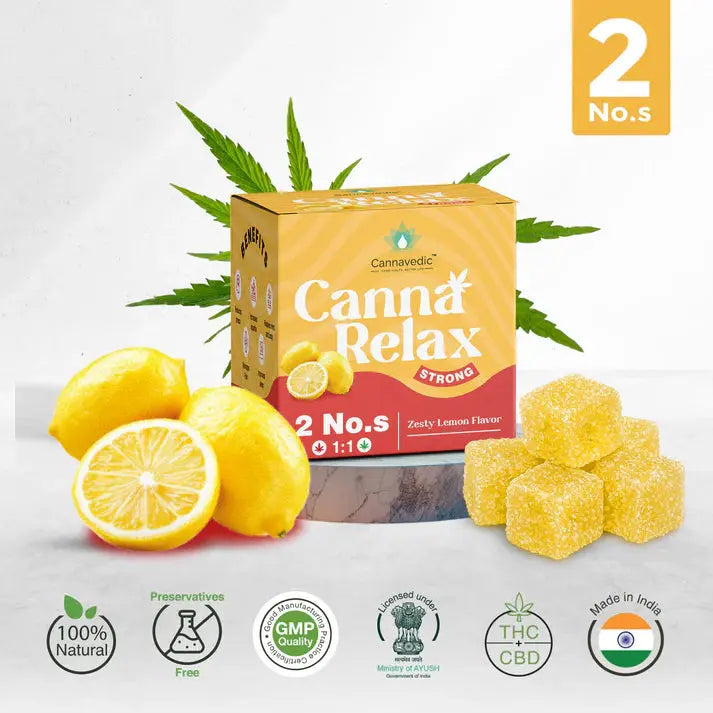 Cannavedic Canna Relax Strong Vijaya Candy | 1:1  THC:CBD Medical Cannabis Gummies | 100mg per Gummy