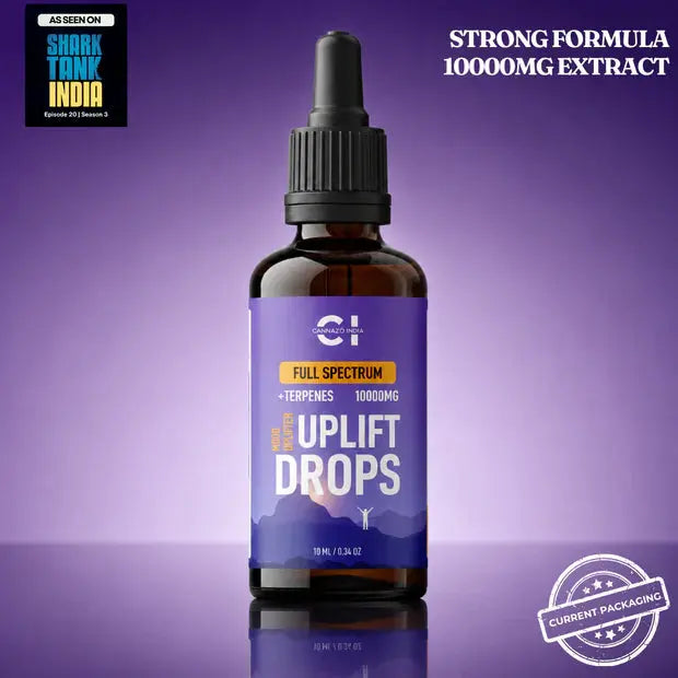Cannazo Uplift Drops - Extra Strong Medical Cannabis Leaf Extract Oil for Depression, Chronic Pain & Insomnia