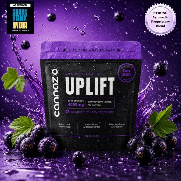 Cannazo Uplift Gummies (Vatis) 5000mg | Full-Spectrum Vijaya Leaf Gummies | 10pc Blackcurrant