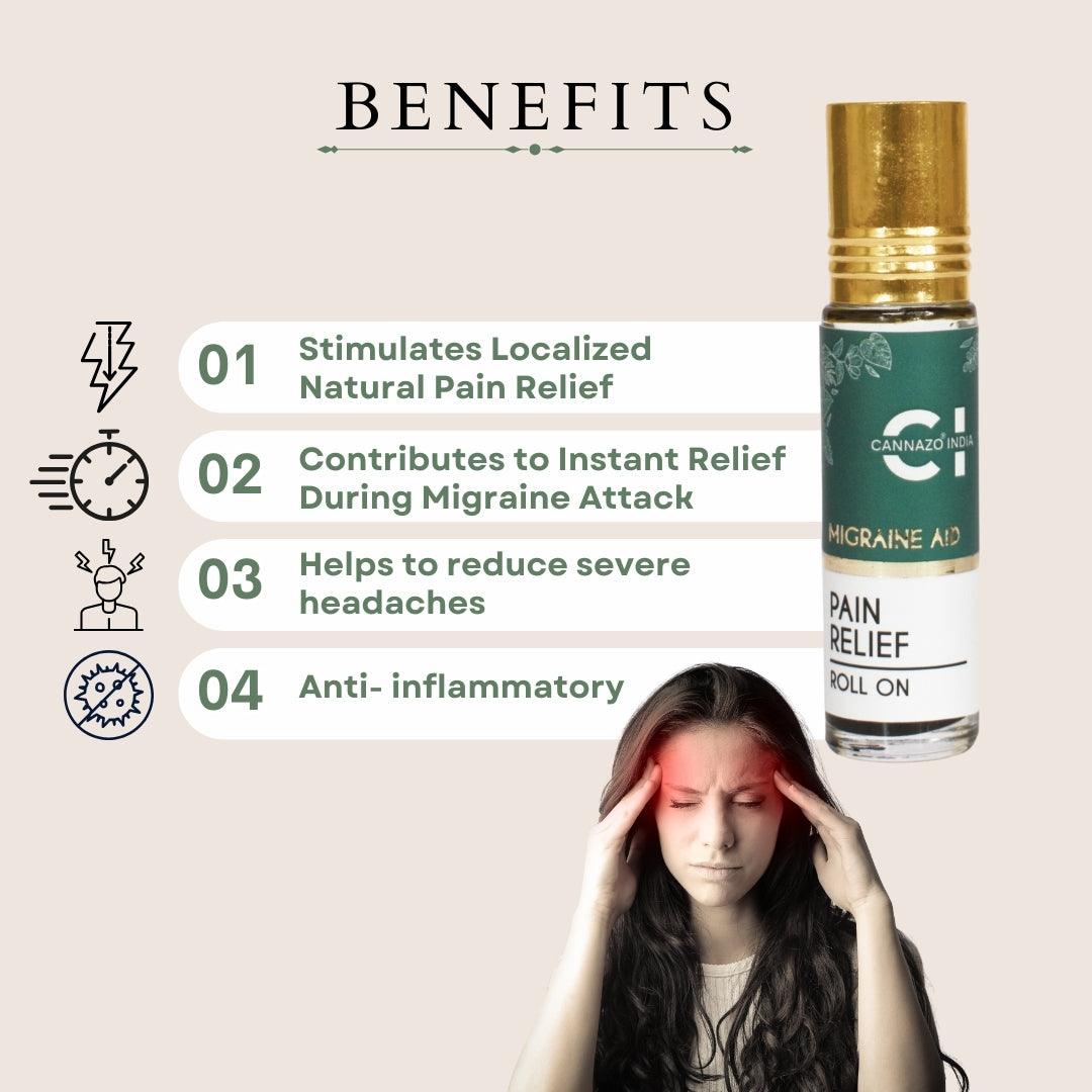 Cannazo Migraine Aid with full spectrum extract (CBD + THC) 720mg : 9mlTopical CBDMigraine Aid | CBD For Headache and Heavy Head | CBD Store India
