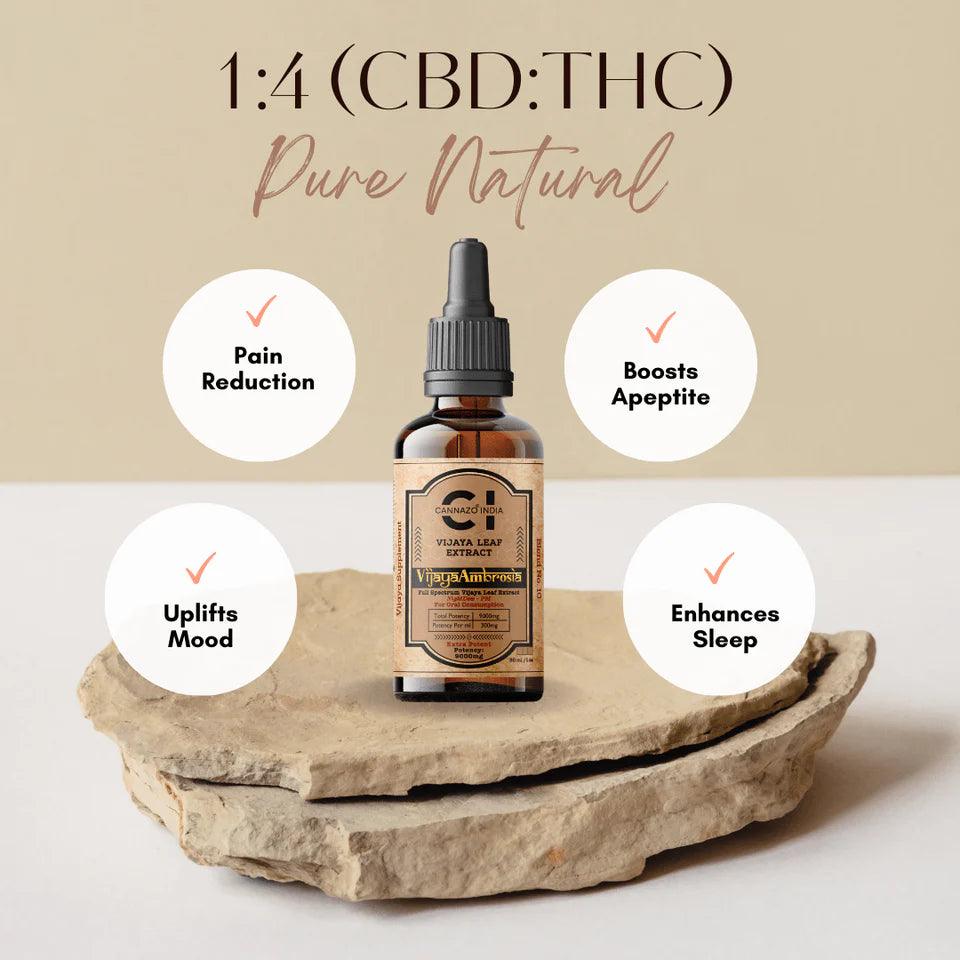 Cannazo- Xtra Potent THC, Full Spectrum Vijaya Leaf Extract, Cannazo - Vijaya Ambrosia THC Rich oil (1:4) 9000mg
