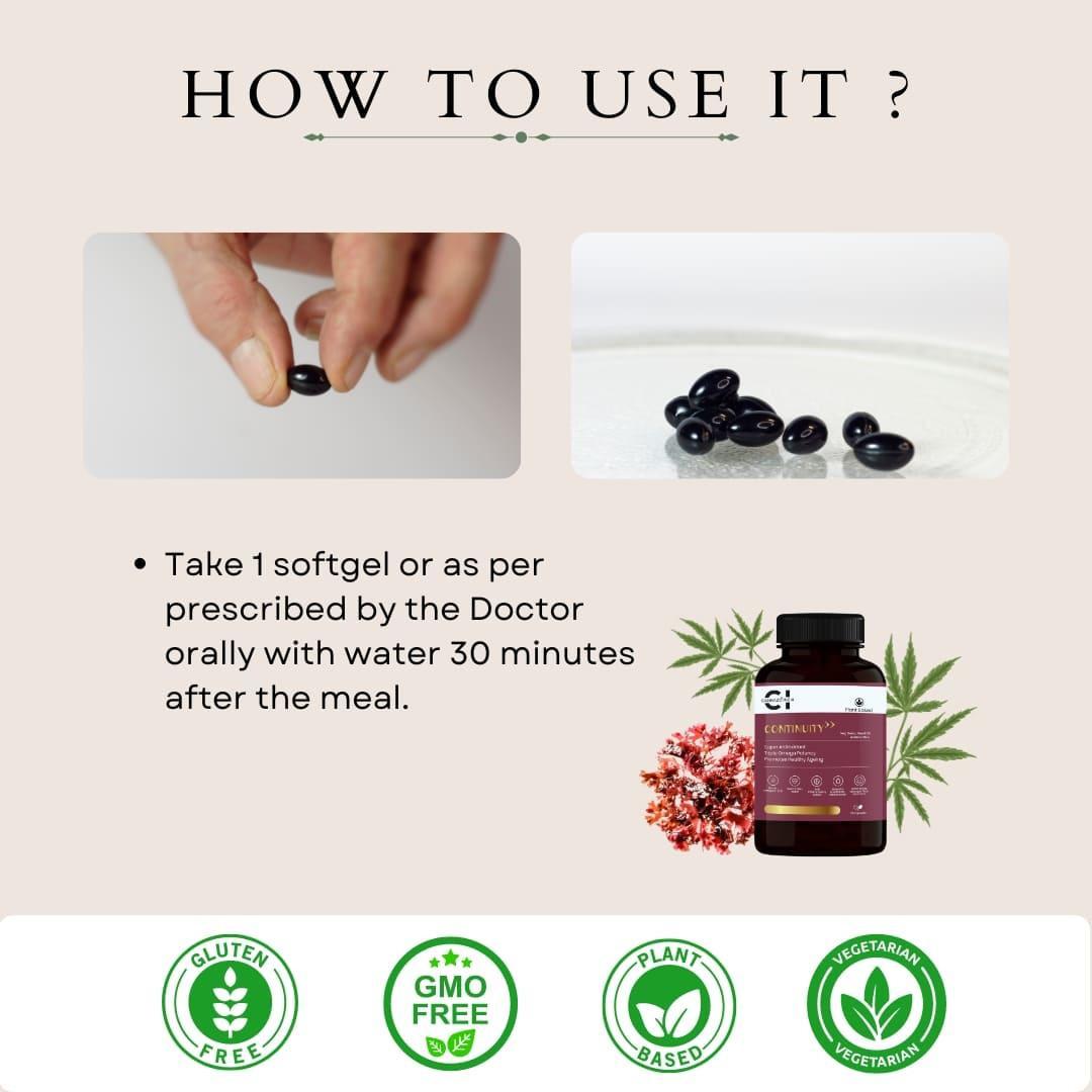 Cannazo- Continuity Softgel (Hemp Seed Oil + Astaxanthin).