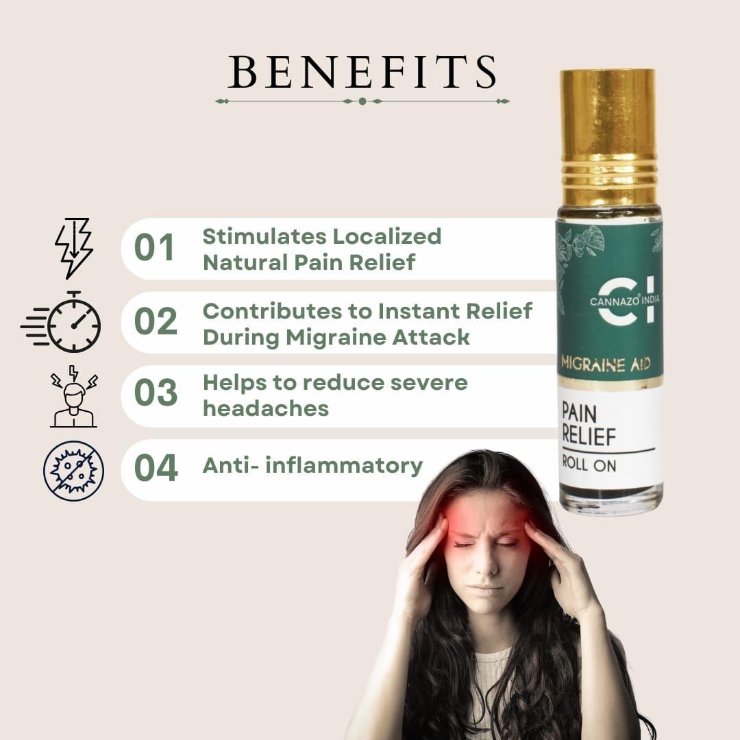 Cannazo Migraine Aid with full spectrum extract (CBD + THC) 720mg : 9mlTopical CBDMigraine Aid | CBD For Headache and Heavy Head | CBD Store India