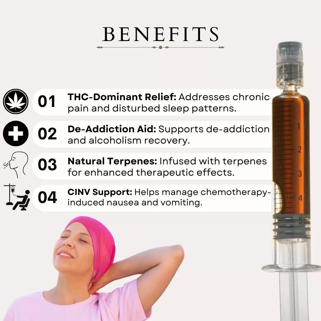 Benefits of Cannazo THC Dominant extract syringe