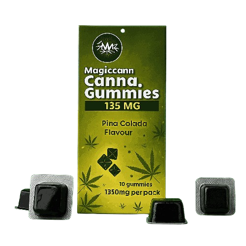 Magiccann Canna Gummies – Pina colada Premium Cannabis infused gummies, Extra Strong : 1350Mg (10 x 135mg).