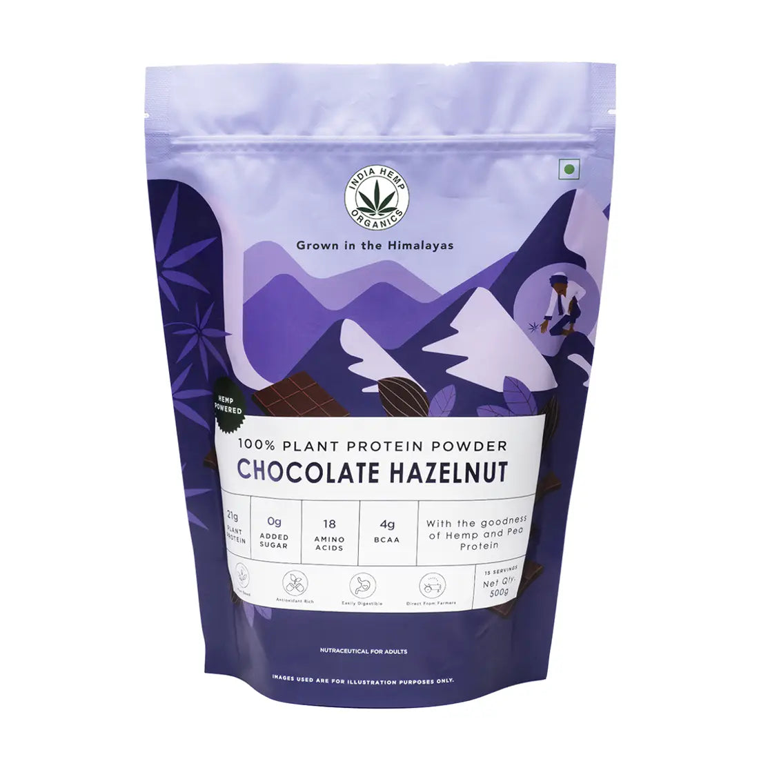 India Hemp Organics - Hemp Protein Powder - Chocolate Hazelnut.