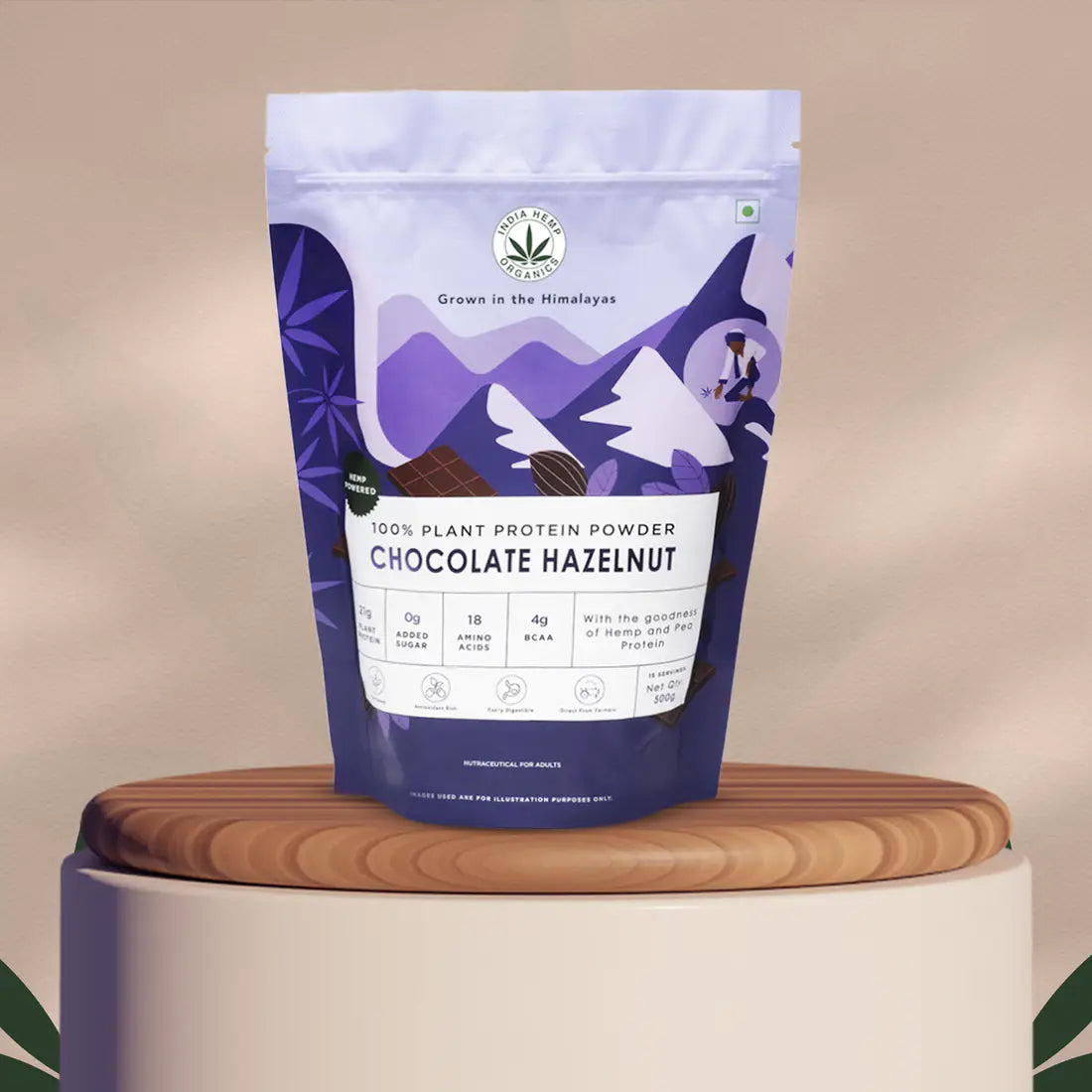India Hemp Organics - Hemp Protein Powder - Chocolate Hazelnut.