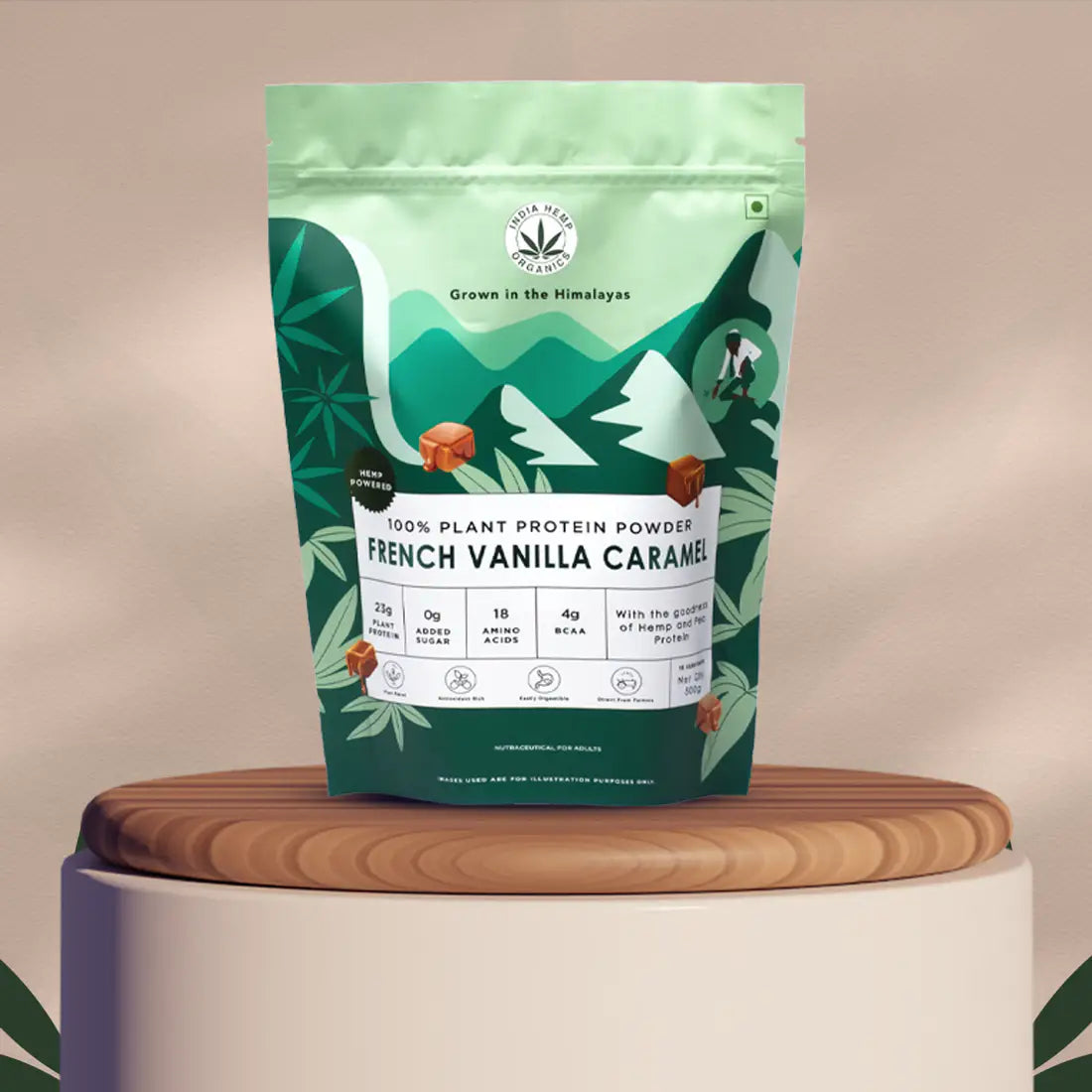 India Hemp Organics - Hemp Protein Powder - French Vanilla Caramel.