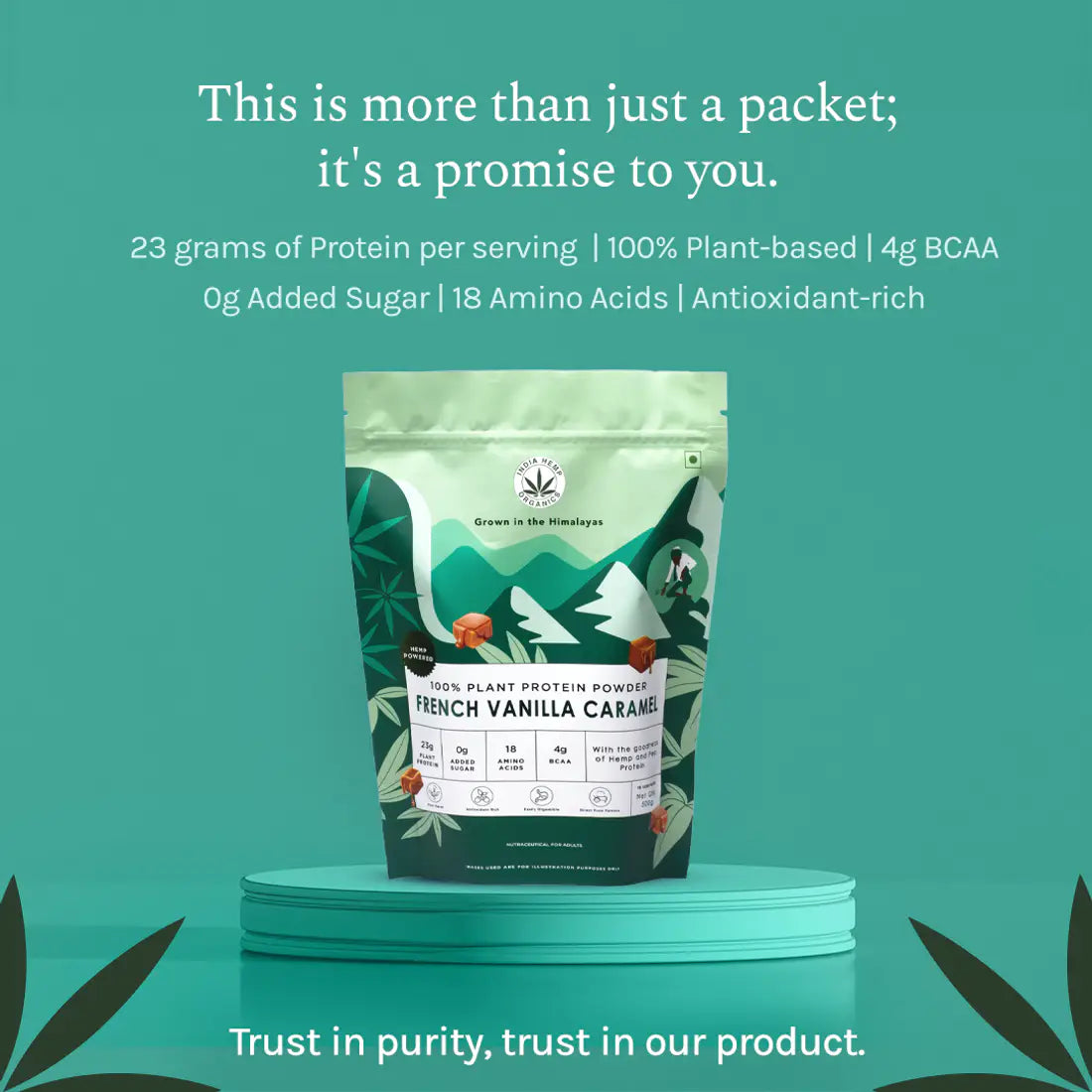 India Hemp Organics - Hemp Protein Powder - French Vanilla Caramel.