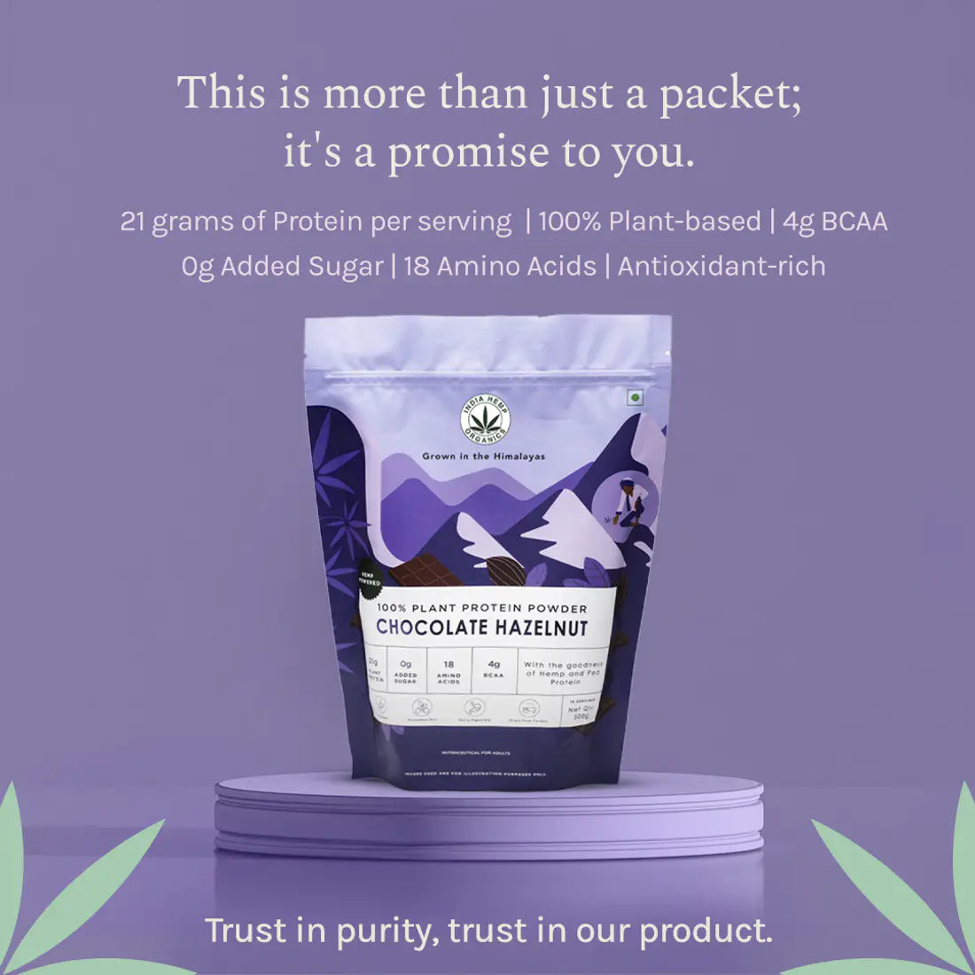 India Hemp Organics - Hemp Protein Powder - Chocolate Hazelnut.