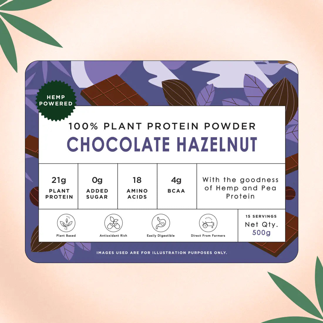 India Hemp Organics - Hemp Protein Powder - Chocolate Hazelnut.