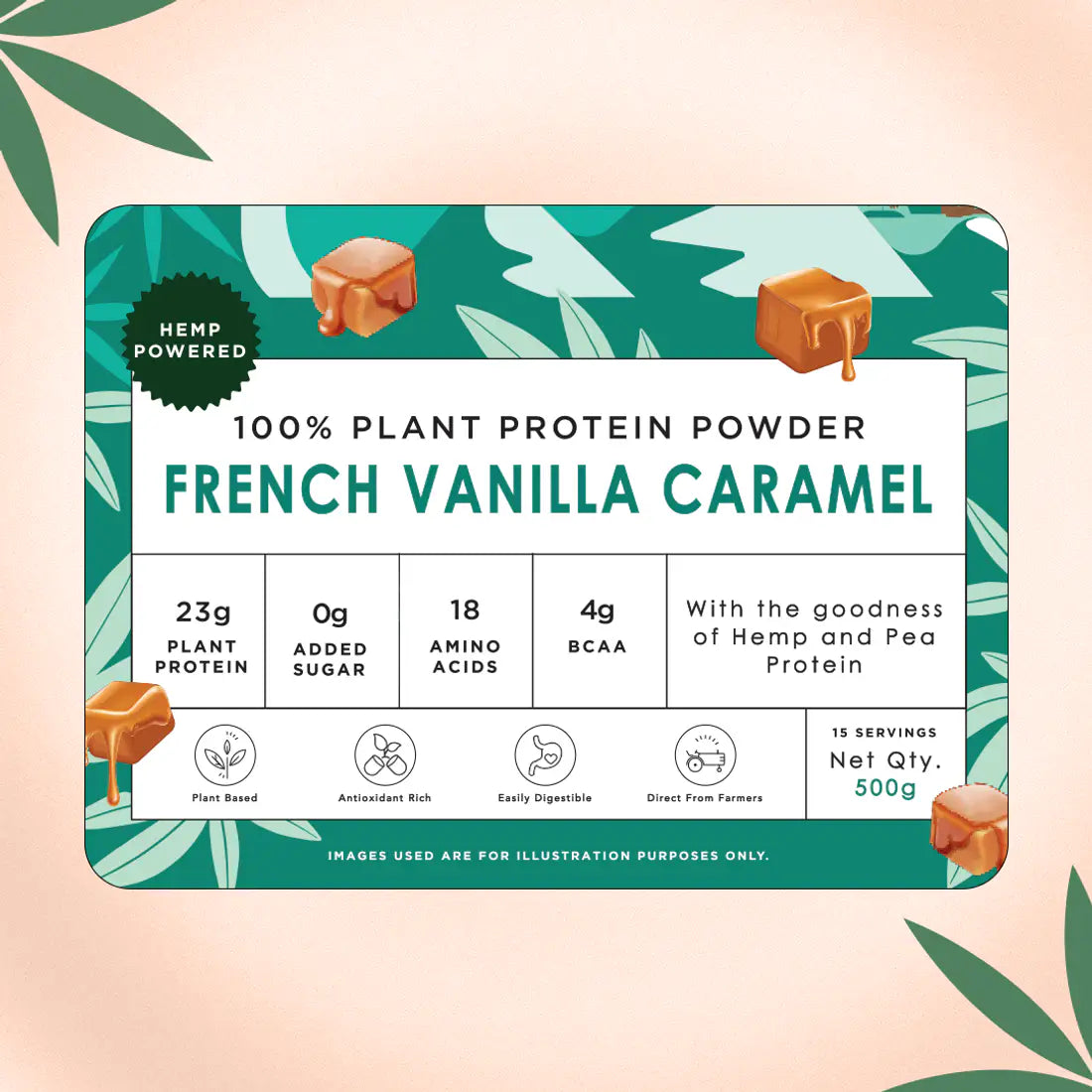 India Hemp Organics - Hemp Protein Powder - French Vanilla Caramel.