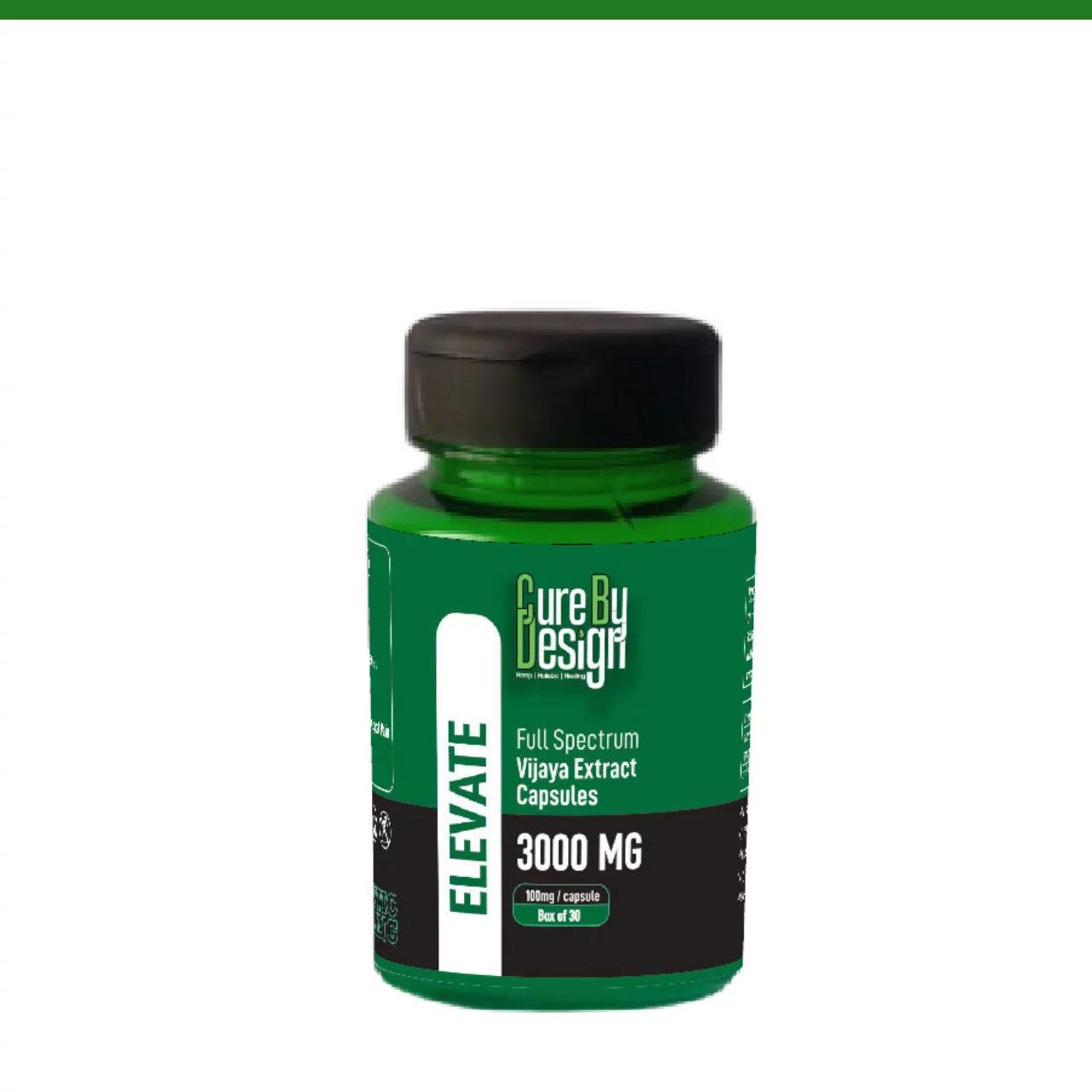 Cure By Design - Elevate | 100mg/Capsule - CBD Oil Dominant (2:1 - CBD:THC).