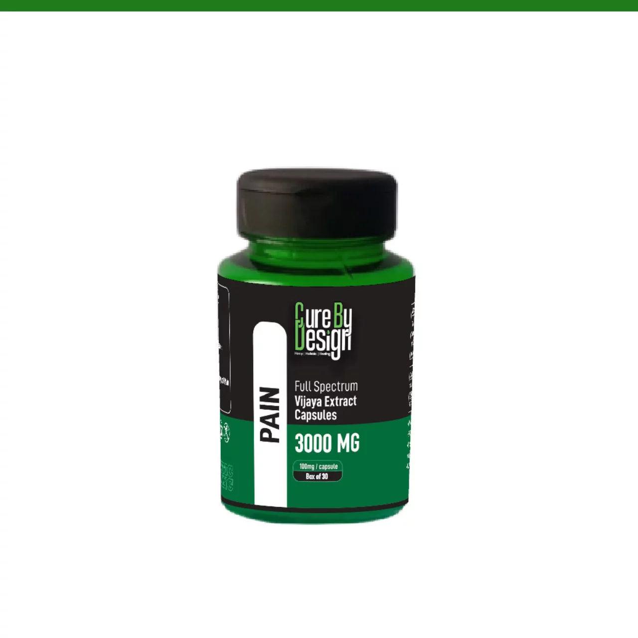 Cure By Design - Pain | 100mg/Capsule - THC Dominant (1:4 - CBD:THC).