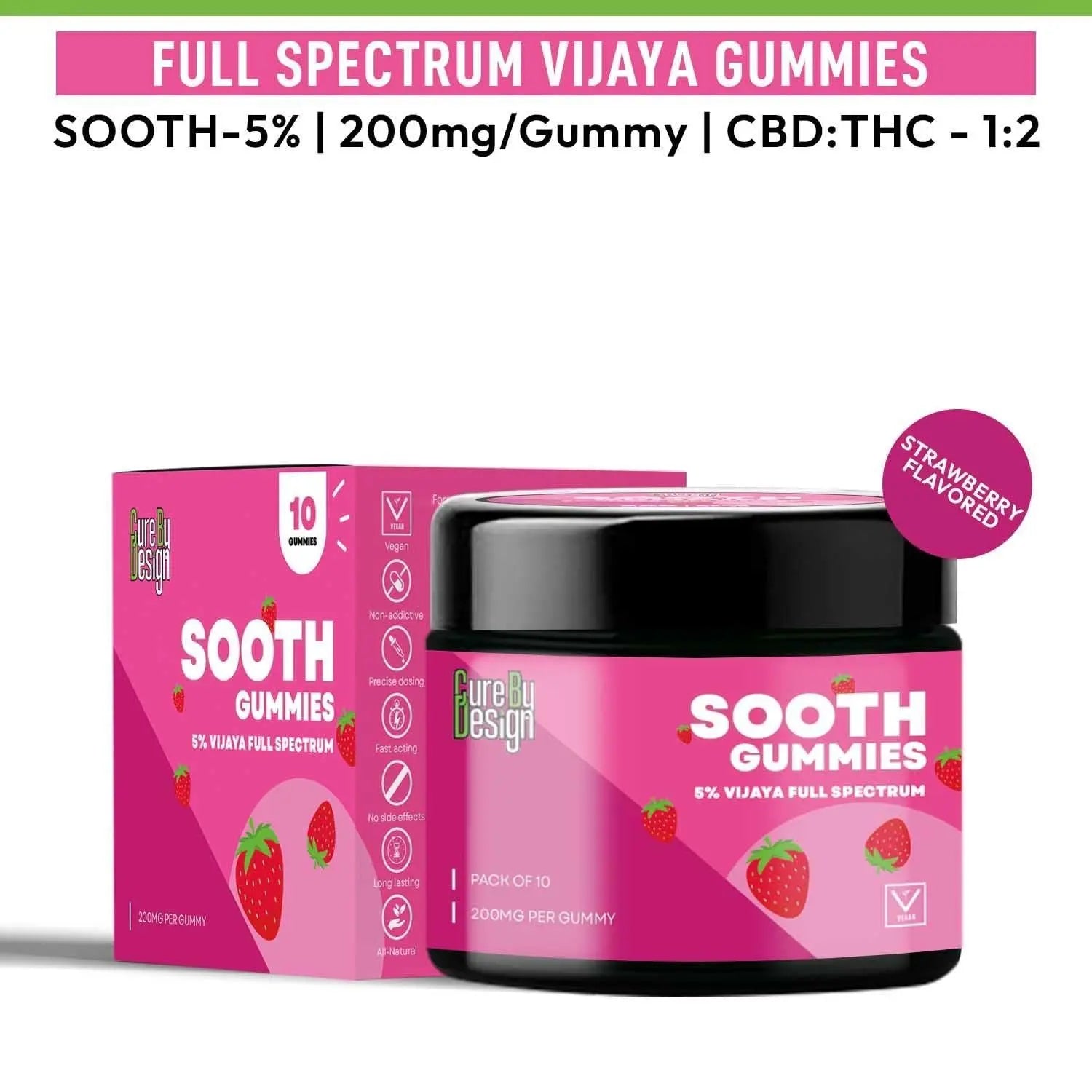 Cure By Design- Sooth Gummies – Calm, Comfort, and Lasting Relief.