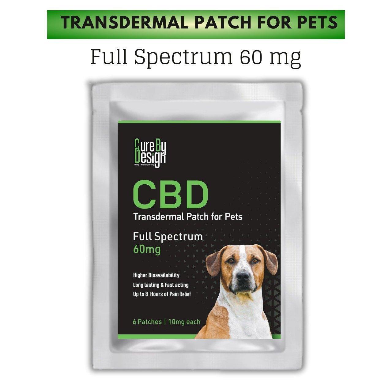 Cure By Design- CBD Transdermal Patch for Pets Full Spectrum 60mg.