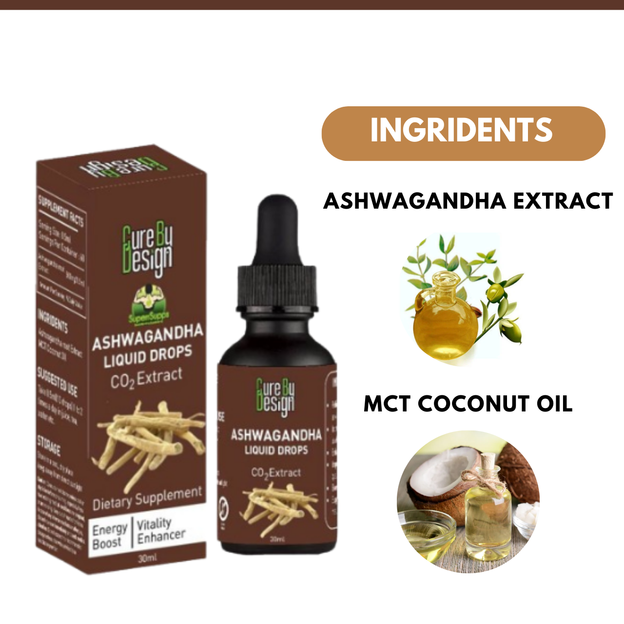 Cure By Design- Serenity in a Bottle – Ashwagandha