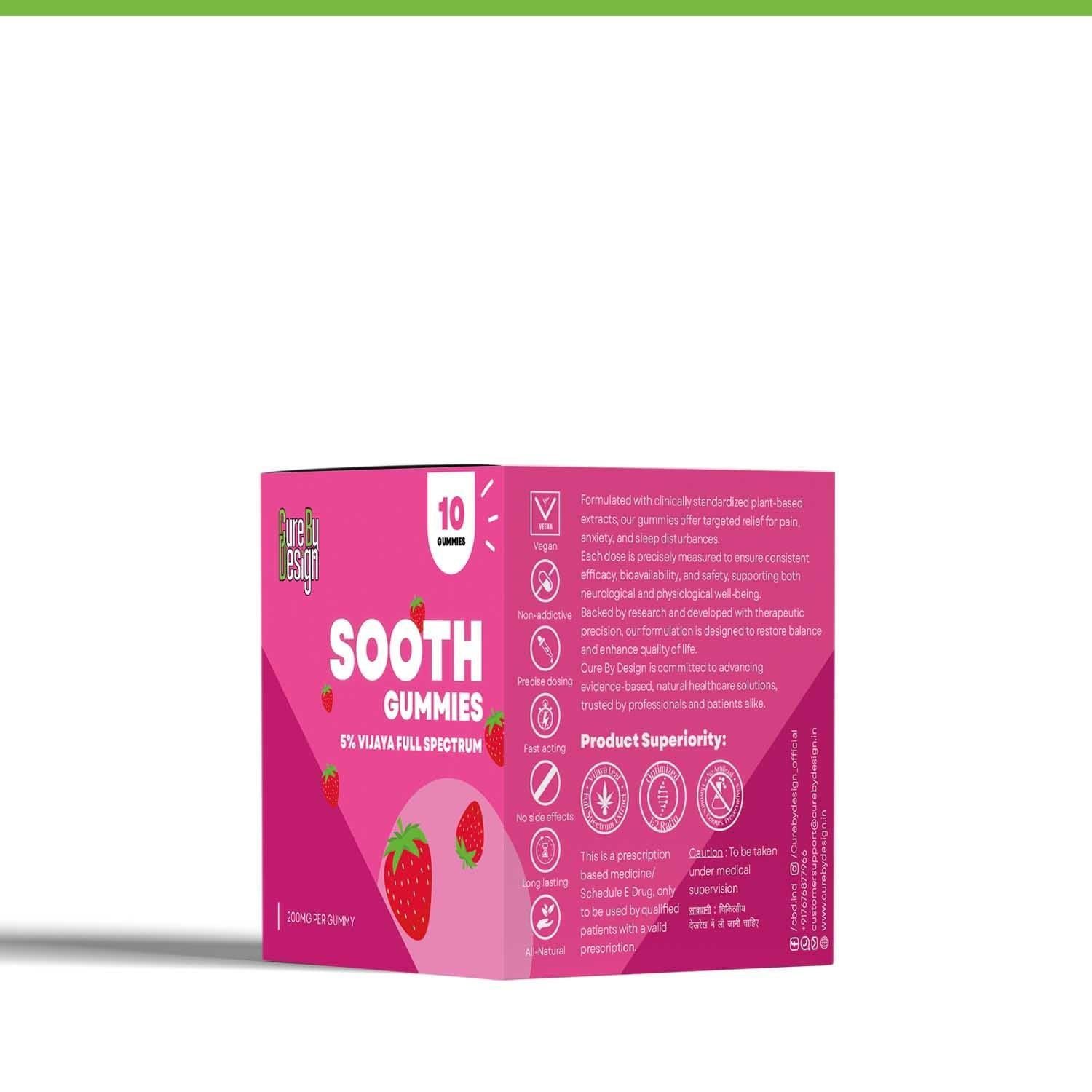 Cure By Design- Sooth Gummies – Calm, Comfort, and Lasting Relief.