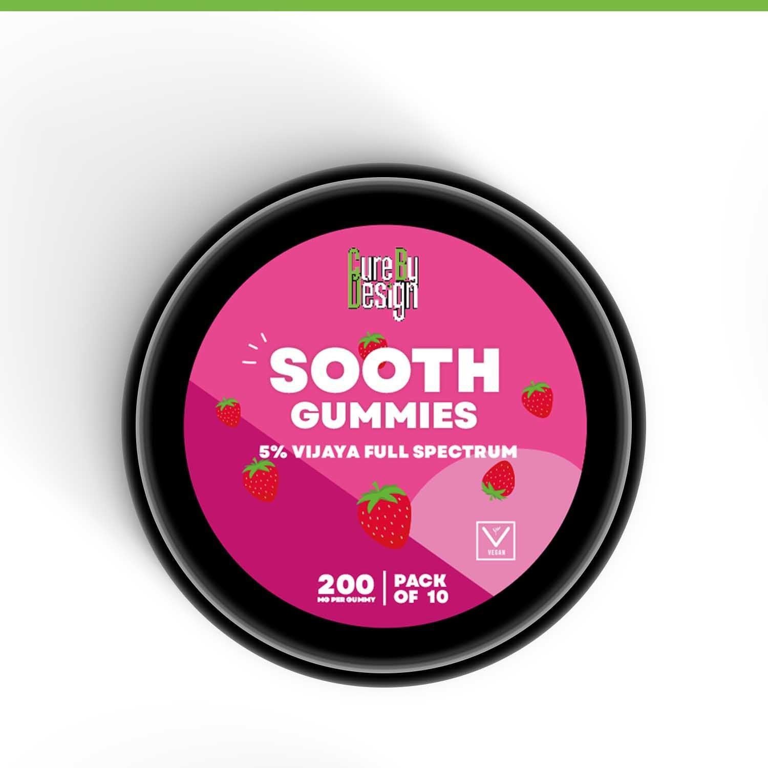 Cure By Design- Sooth Gummies – Calm, Comfort, and Lasting Relief.