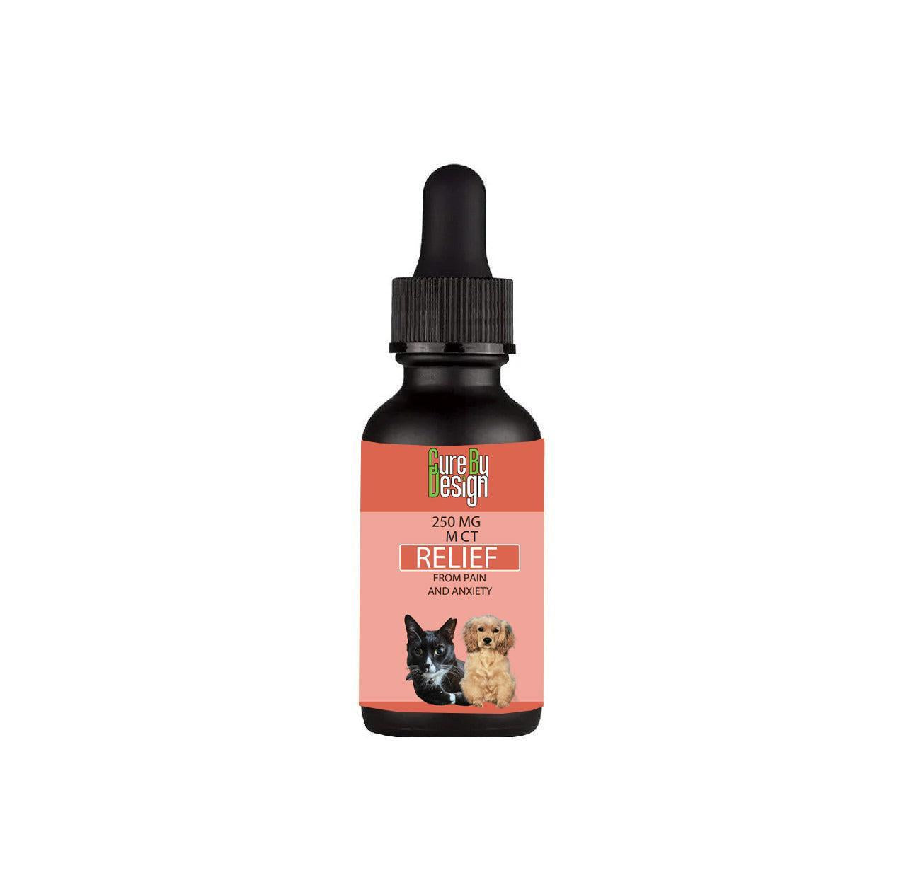 Cure By Design- Relief 250mg CBD Oil for Small Animals (MCT).