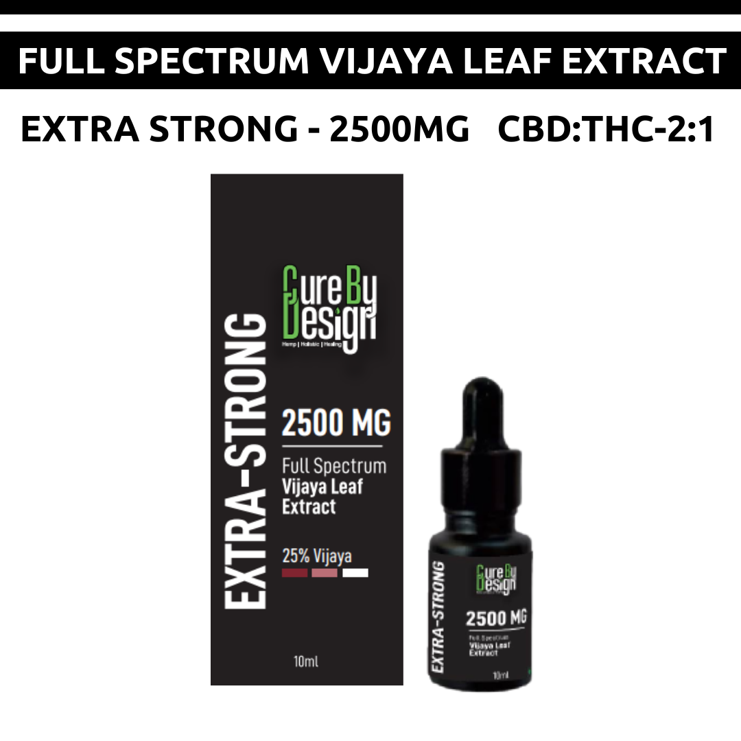 Cure By Design- Extra Strong (25%) | Vijaya Full Spectrum Extract Tincture 250mg/ml (CBD : THC - 2 : 1)