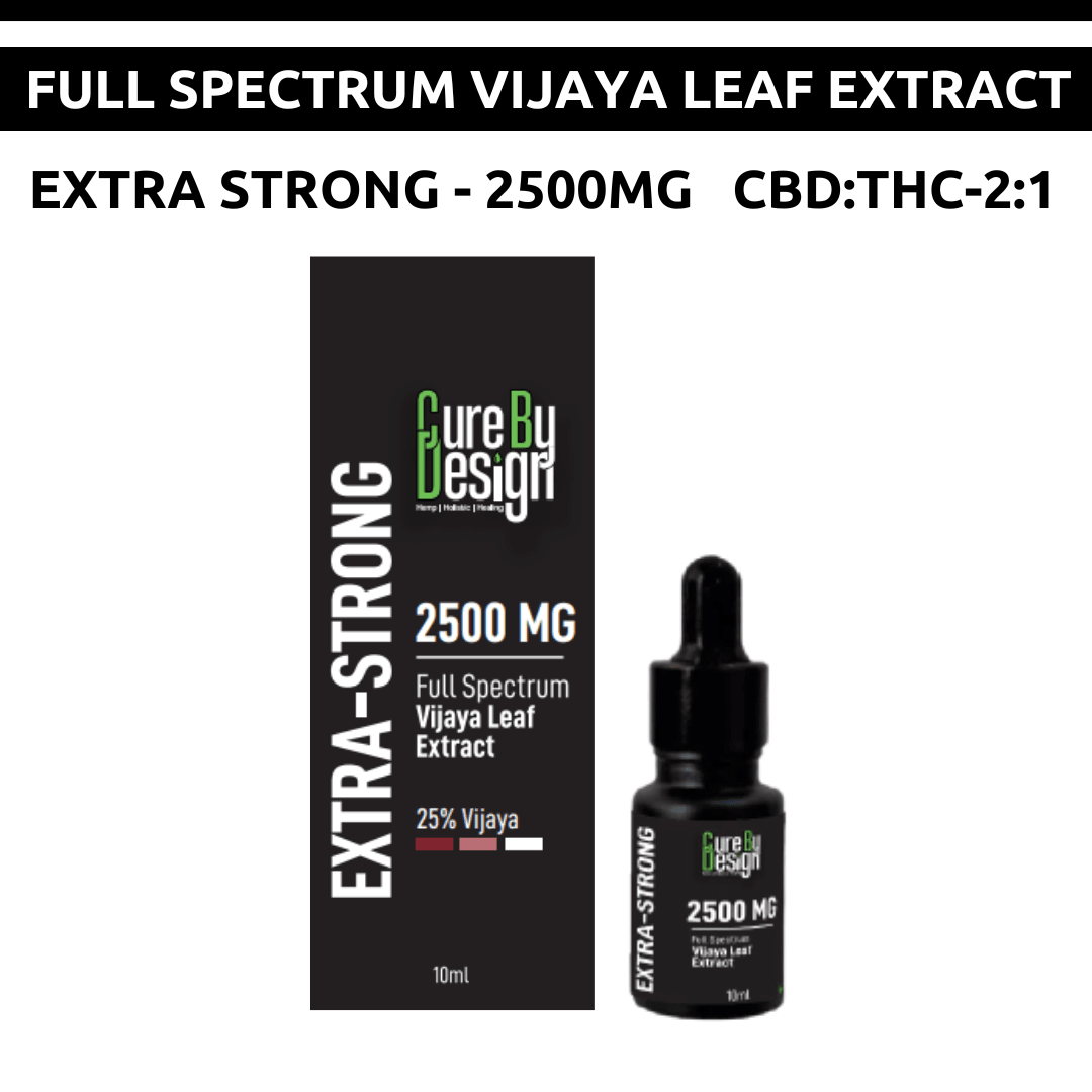 Cure By Design- Extra Strong (25%) | Vijaya Full Spectrum Extract Tincture 250mg/ml (CBD : THC - 2 : 1)Vijaya ExtactCure By Design CBD Oil 25% | Powerful Full Spectrum Formula