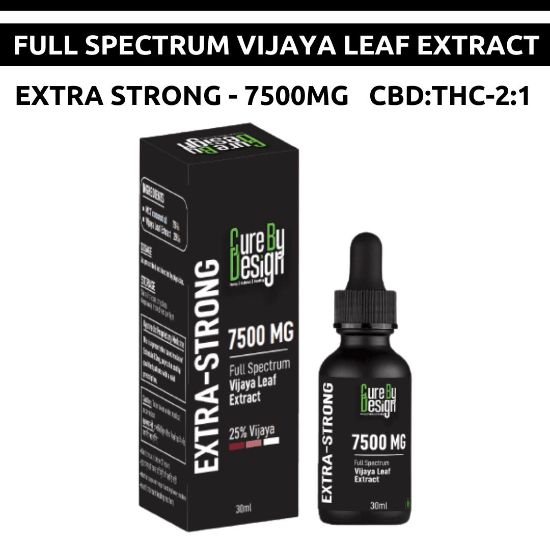 Cure By Design- Extra Strong (25%) | Vijaya Full Spectrum Extract Tincture 250mg/ml (CBD : THC - 2 : 1)Vijaya ExtactCure By Design CBD Oil 25% | Powerful Full Spectrum Formula