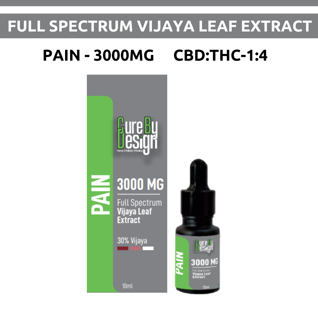 Cure By Design- Pain (30%) | Vijaya Full Spectrum Extract Tincture 300mg/ml (CBD : THC - 1 : 4)