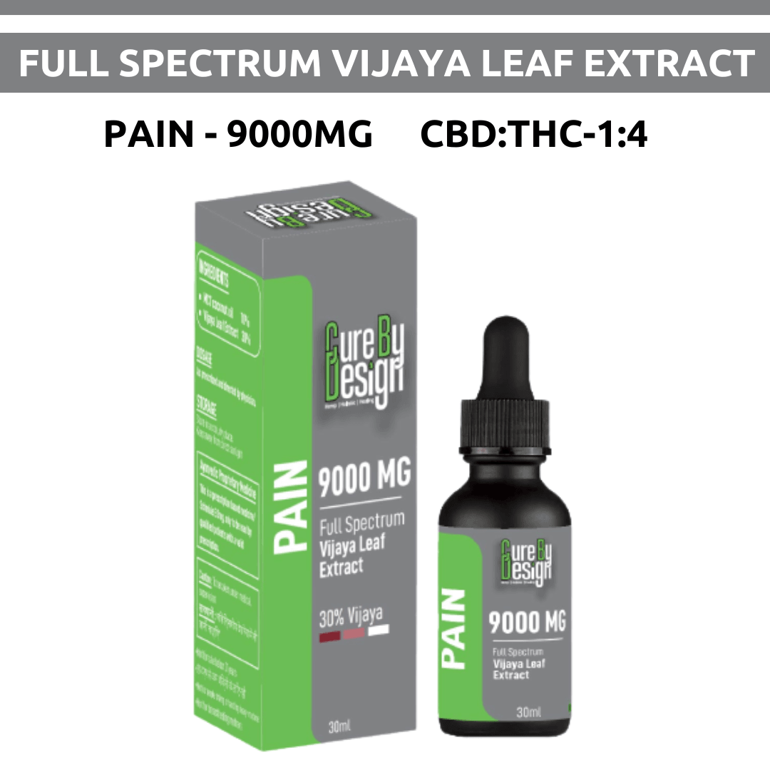 Cure By Design- Pain (30%) | Vijaya Full Spectrum Extract Tincture 300mg/ml (CBD : THC - 1 : 4)Cannabis Leaf ExtractCure By Design Vijaya Pain Tincture | Buy Now