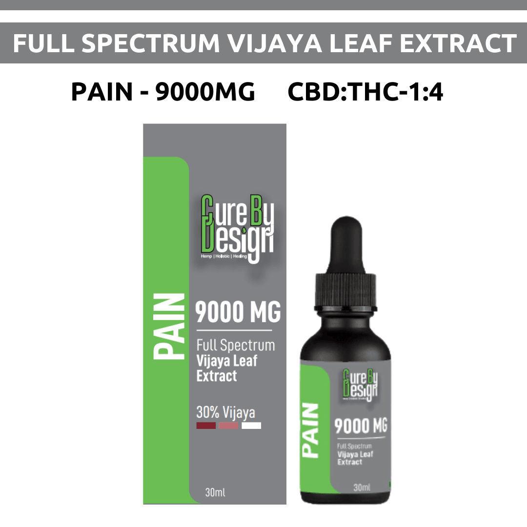 Cure By Design- Pain (30%) | Vijaya Full Spectrum Extract Tincture 300mg/ml (CBD : THC - 1 : 4)Cannabis Leaf ExtractCure By Design Vijaya Pain Tincture | Buy Now
