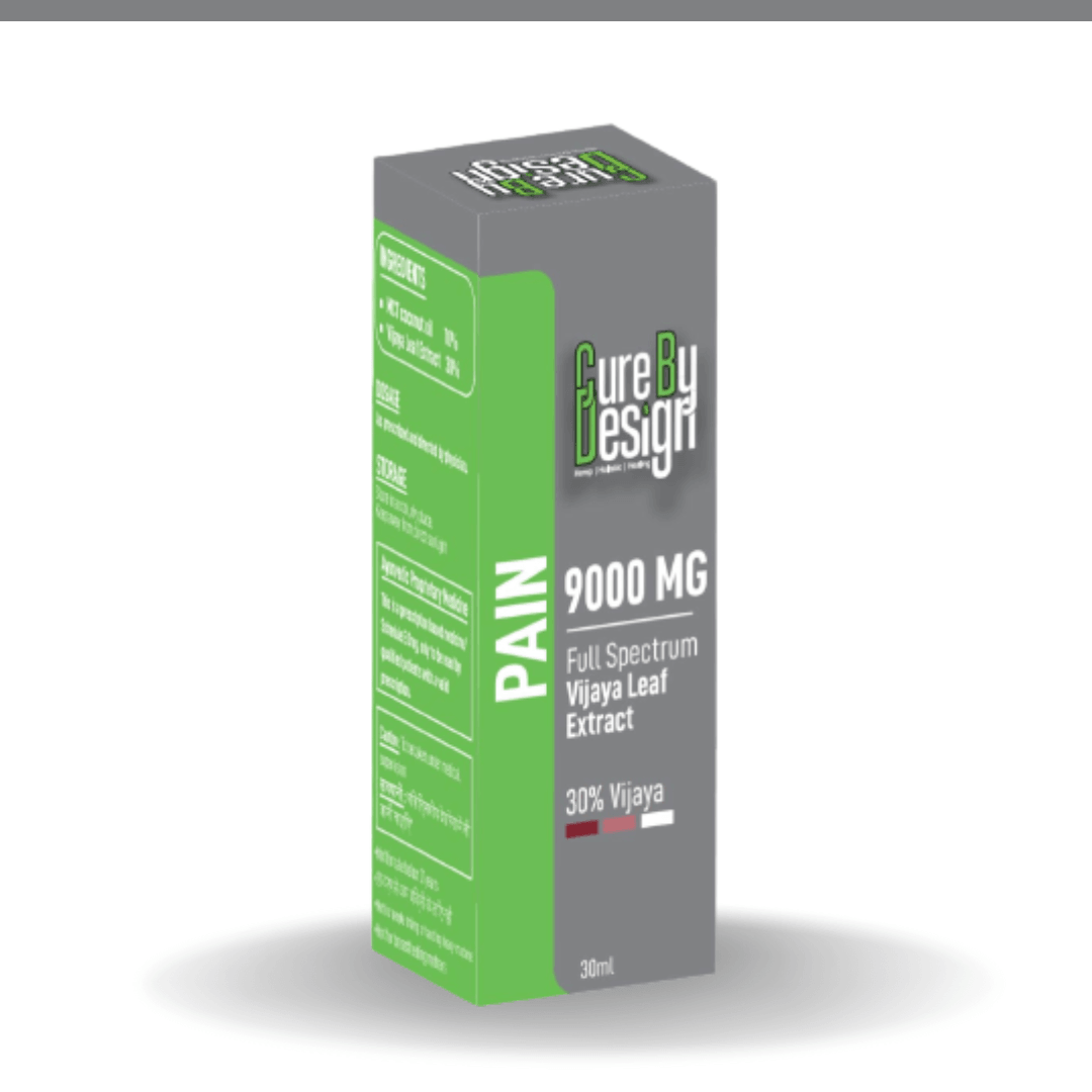 Cure By Design- Pain (30%) | Vijaya Full Spectrum Extract Tincture 300mg/ml (CBD : THC - 1 : 4)Cannabis Leaf ExtractCure By Design Vijaya Pain Tincture | Buy Now