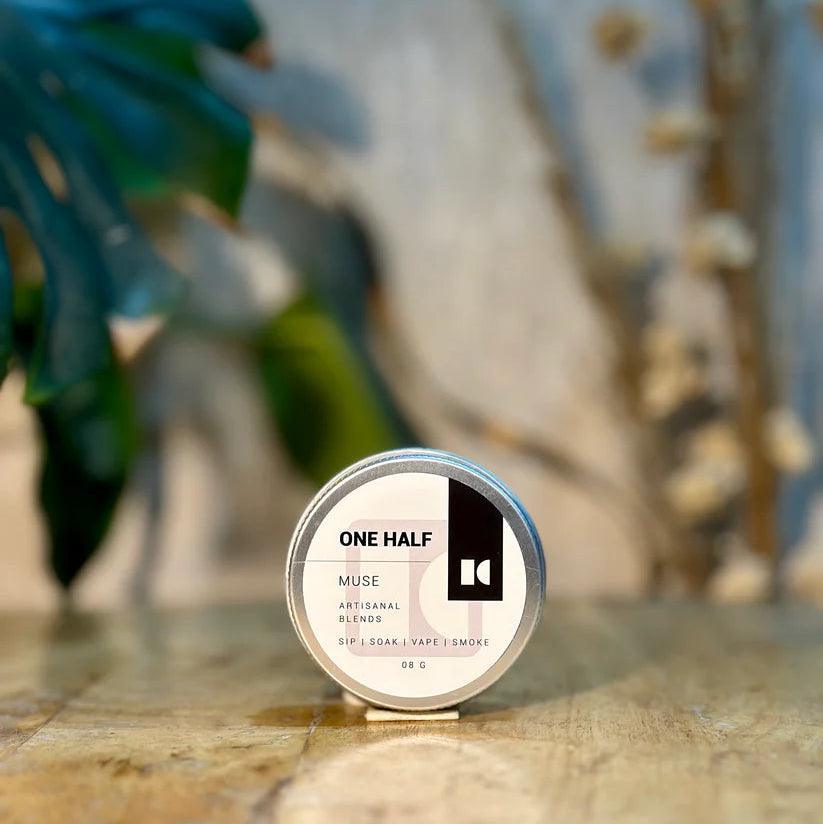 One Half- Muse 8gm Tin | Herbal Smoking BlendHerbal BlendHerbal Smoking Blend 8gm - Artisanal Tin | Focus & Creativity