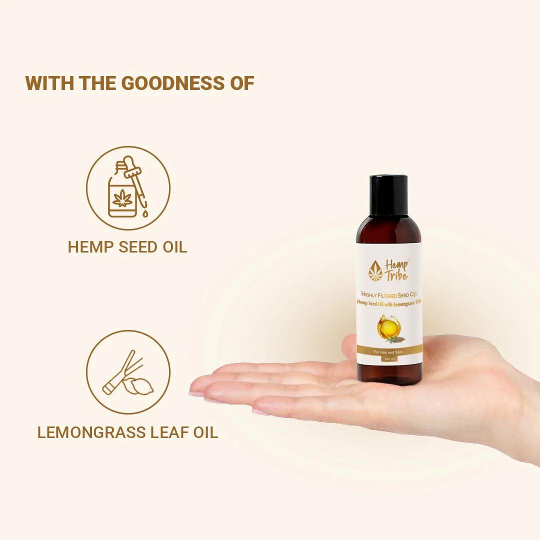 Hemp Tribe- Highly filtered seed oilHemp Seed OilHemp Tribe Oil - Hemp Seed Oil with Lemongrass | Nourishing Blend
