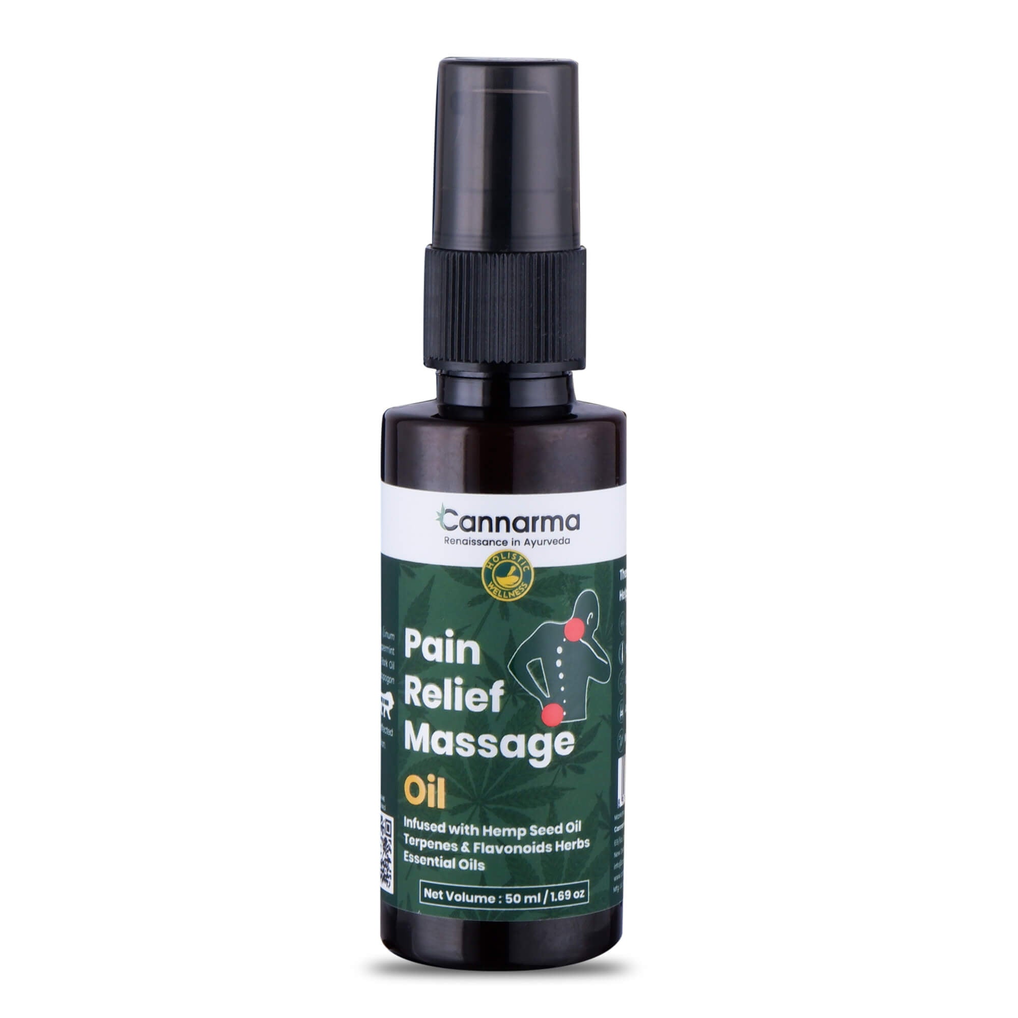 Cannarma Hemp Pain Relief Massage oil | Muscle Pain, Joint Pain, Knee Pain, Back Pain - 50 ml