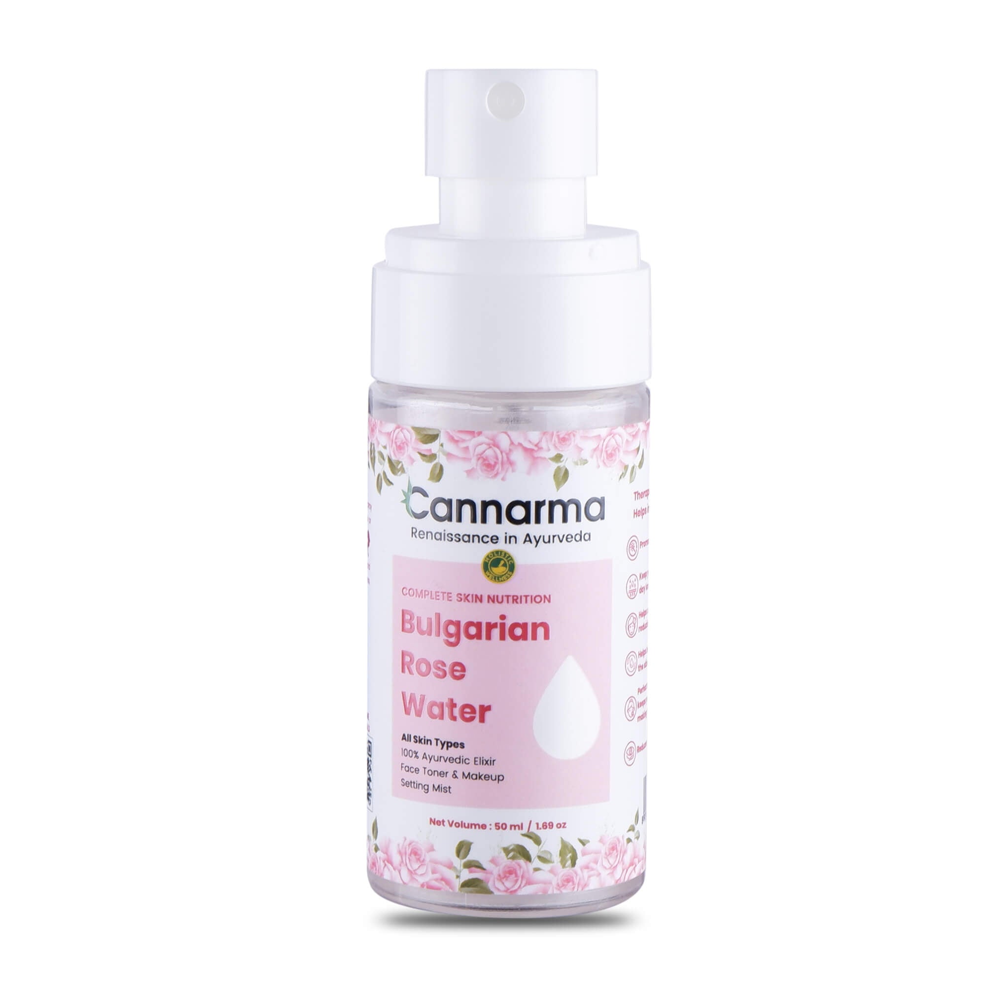 Cannarma Bulgarian Rose Water | Toner, Face Mist, Hair Spray- Skin Hydrating Spray