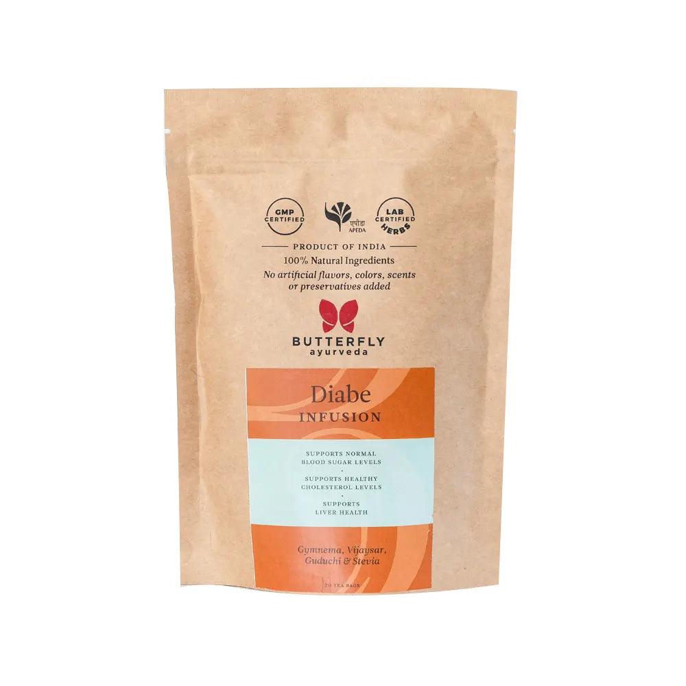 Butterfly Ayurveda- Diabe Infusion | Tea to Maintain Sugar LevelsHerbal TeaButterfly Ayurveda Diabe Infusion - Herbal Diabetic Tea | Sugar Support