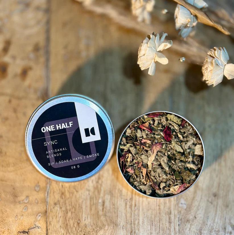 One Half SYNC 8gm Tin- Herbal Smoking Blend.