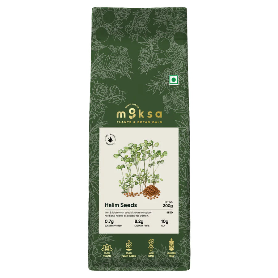 Moksa Organic Halim Seeds (Garden Cress) – Iron-Rich Seeds for Women’s Wellness