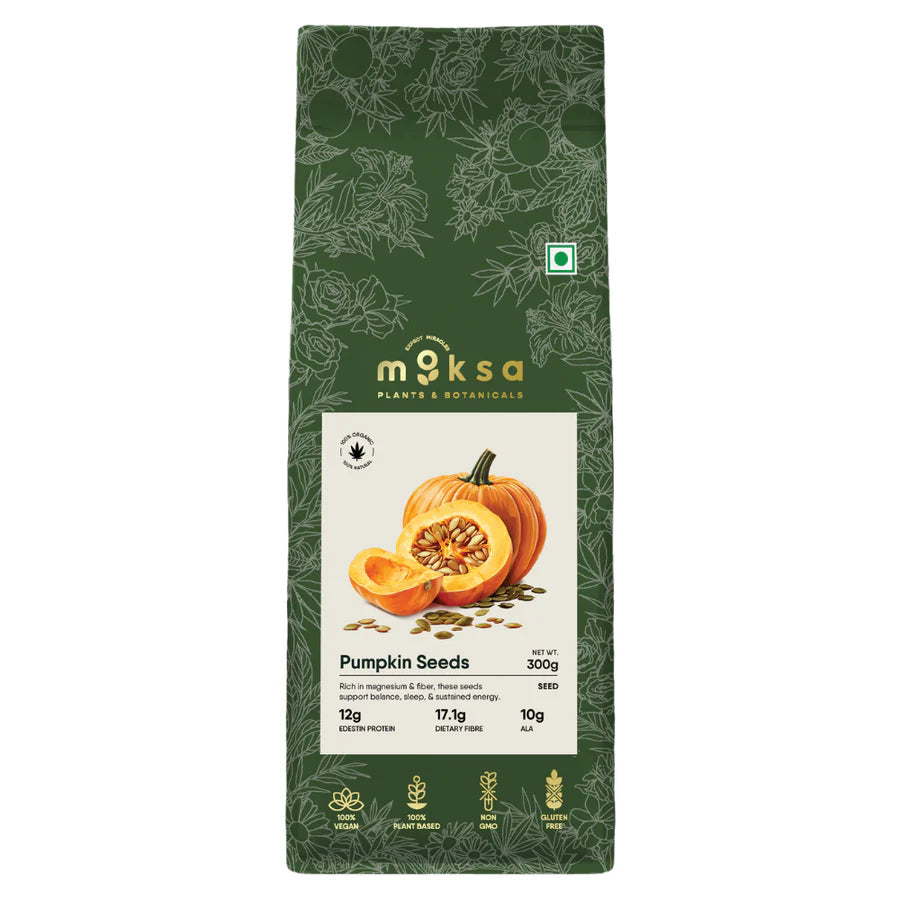 Moksa Organic Raw Pumpkin Seeds – Antioxidant-Rich Super Seeds for Daily Wellness