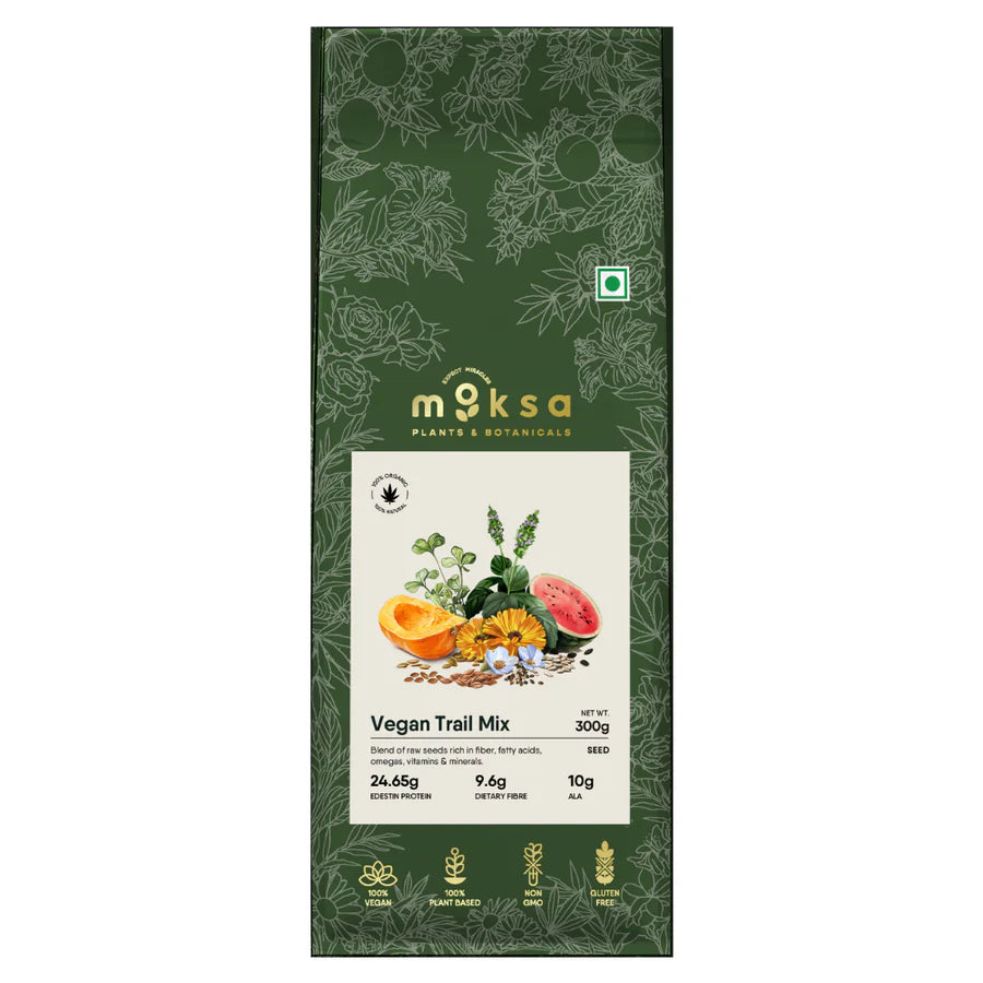 Moksa Organic Vegan Trail Mix Seeds – Super Seeds Blend for Energy, Gut Health & Immunity