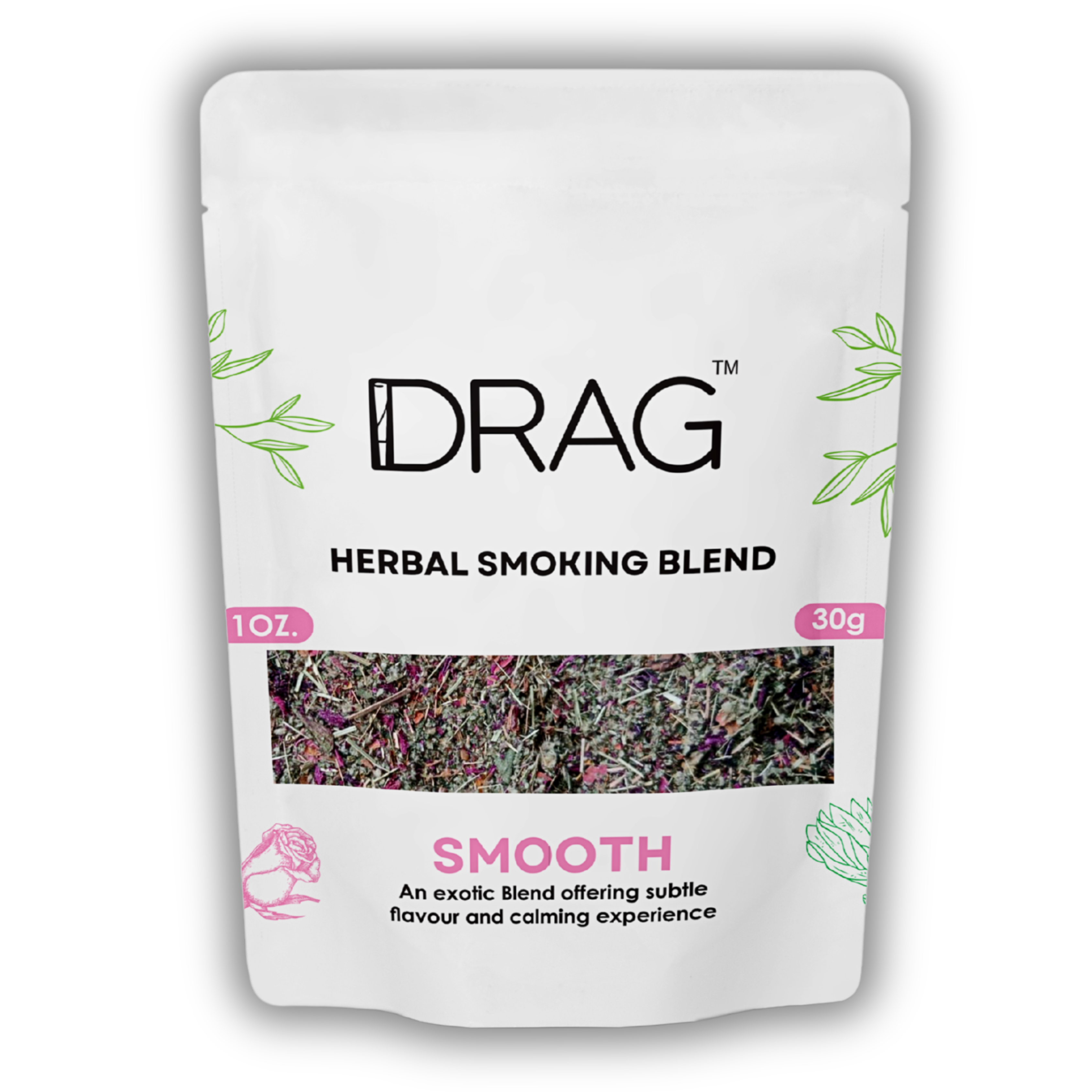 Drag Smooth - Herbal Smoking Blend | Rose Petals, Lemongrass & Sage