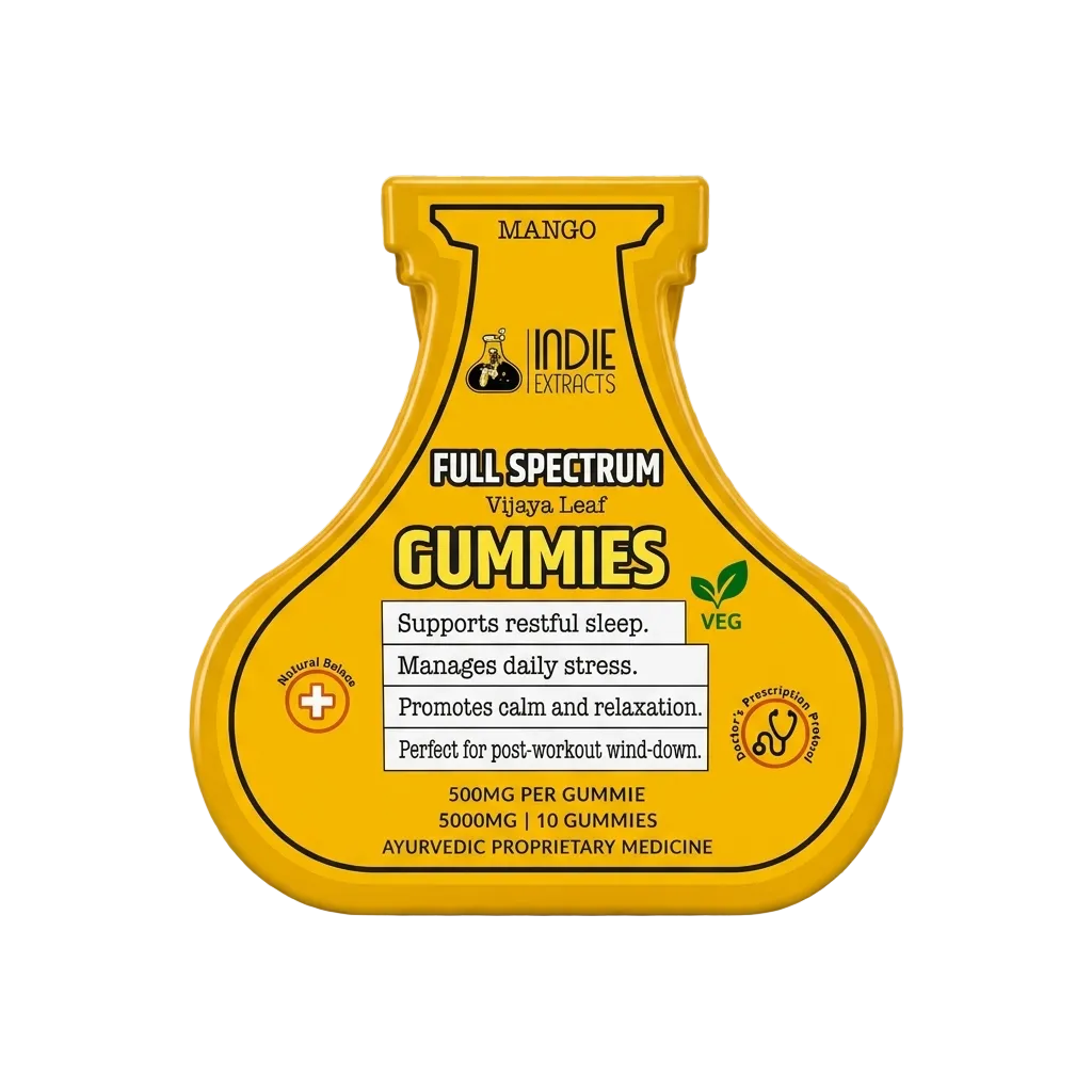 Indie Extracts Full Spectrum Vijaya/Cannabis Mango Gummies- 5000mg